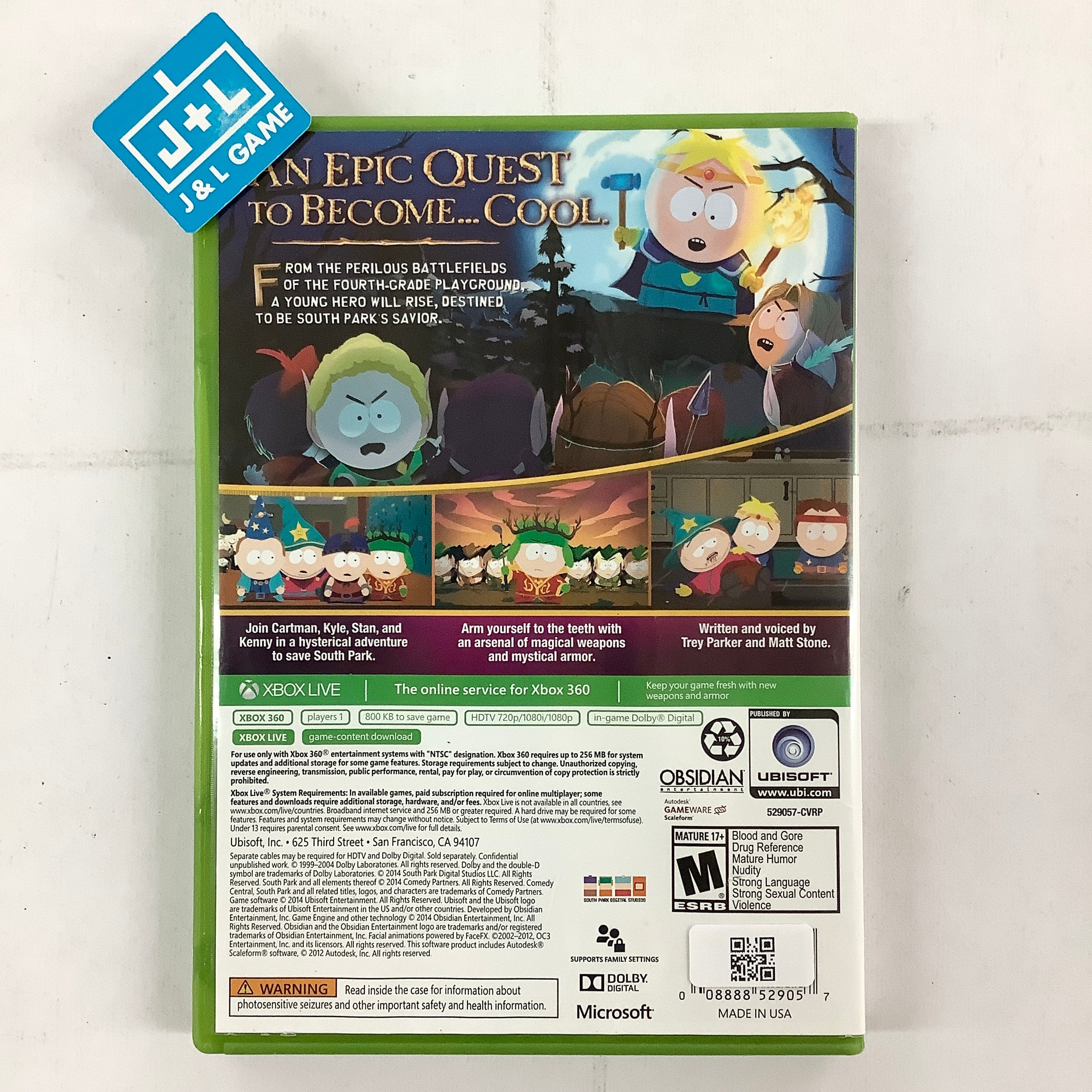 South Park: The Stick of Truth (Platinum Hits)- Xbox 360 [Pre-Owned] Video Games Ubisoft   