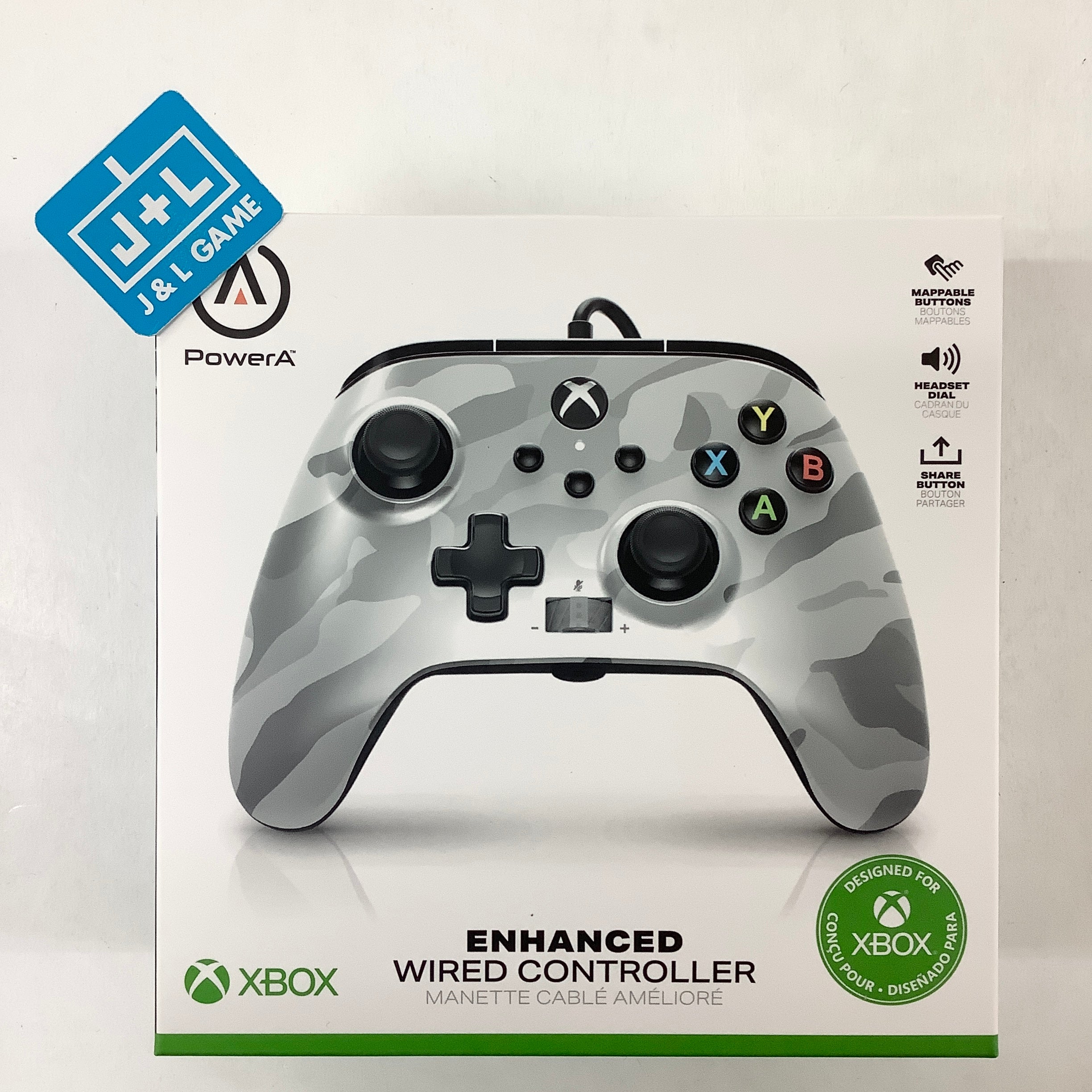 PowerA Xbox Series X Enhanced Wired Controller (Metallic Arctic Camo) - (XSX) Xbox Series X Accessories PowerA   