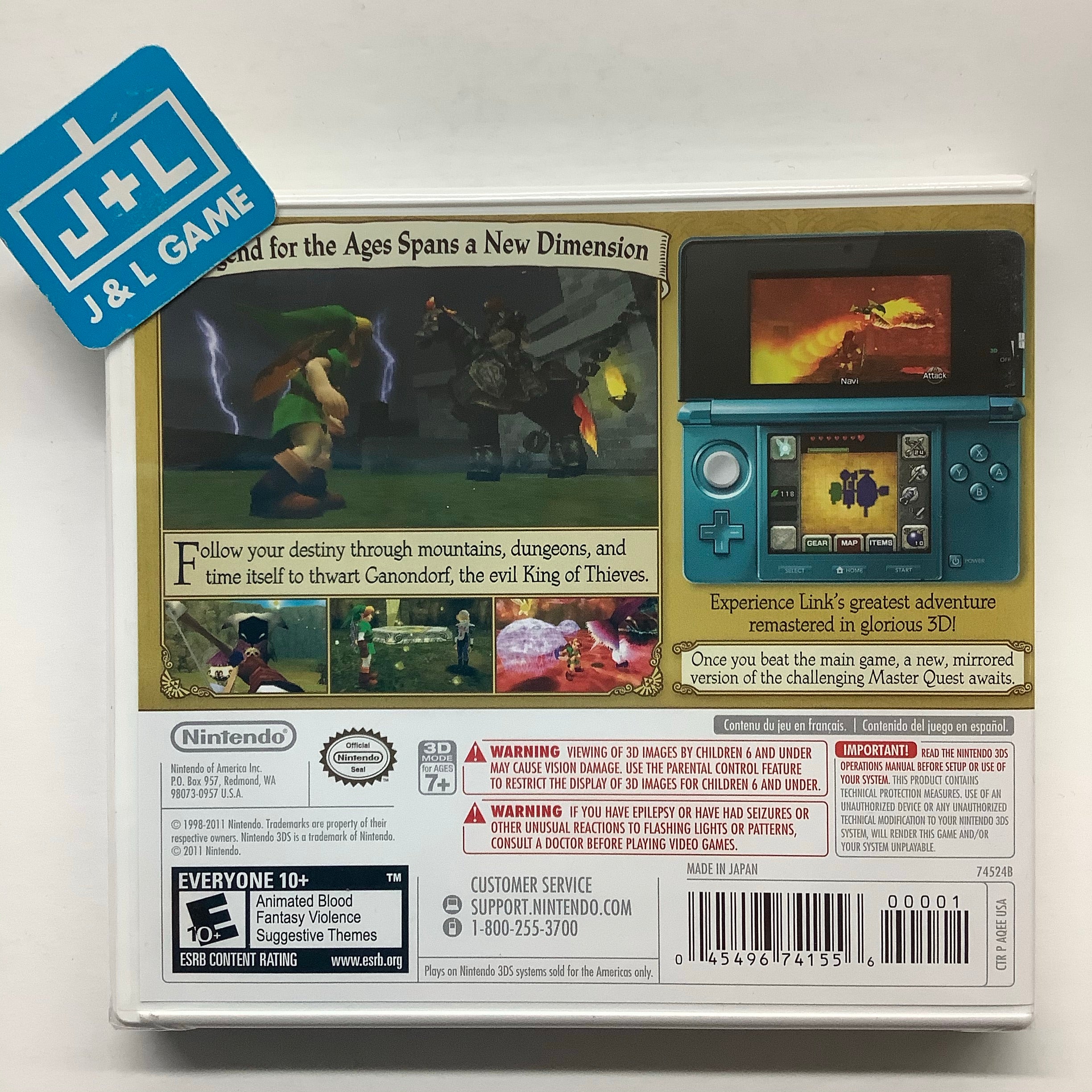 The Legend of Zelda: Ocarina of Time 3D - Nintendo 3DS | J&L Game