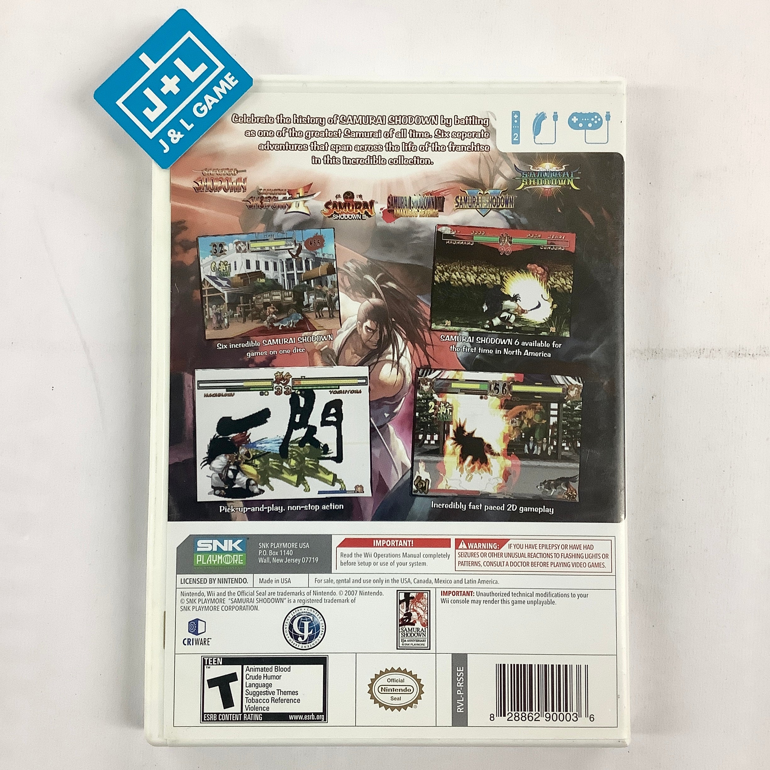 Samurai Shodown Anthology - Nintendo Wii [Pre-Owned] | J&L Game