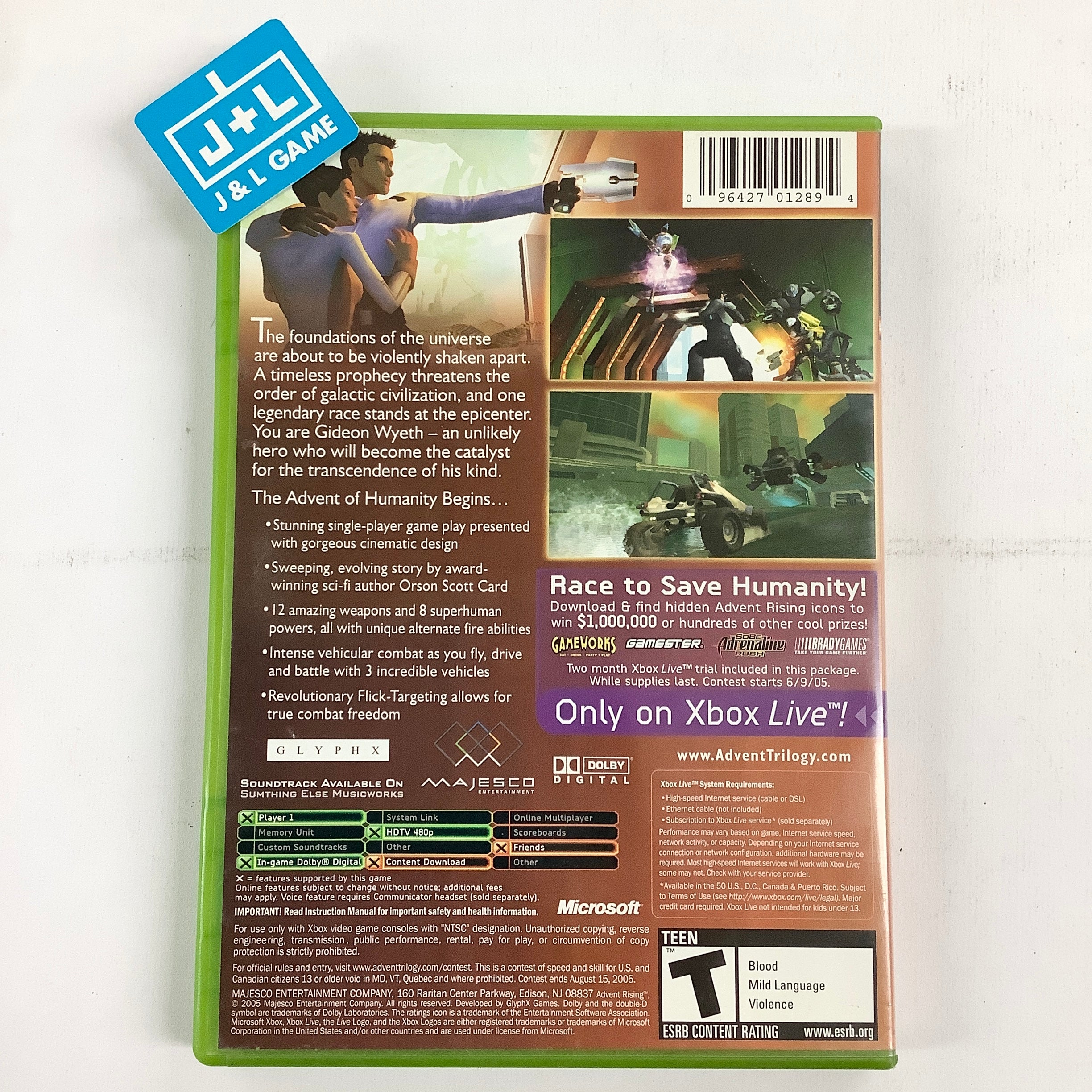Advent Rising - (XB) Xbox [Pre-Owned] Video Games Majesco   