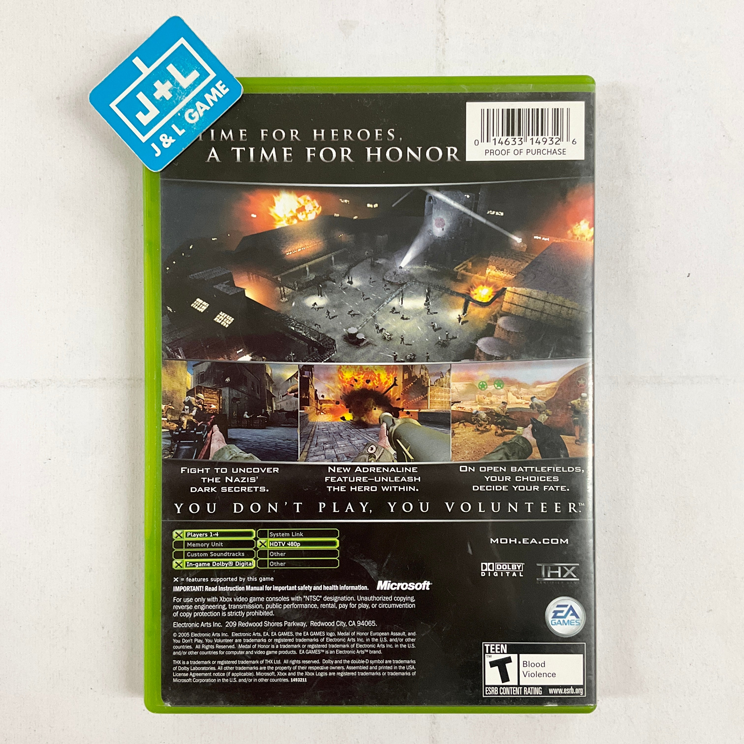 Medal of Honor: European Assault - (XB) Xbox [Pre-Owned] Video Games Electronic Arts   