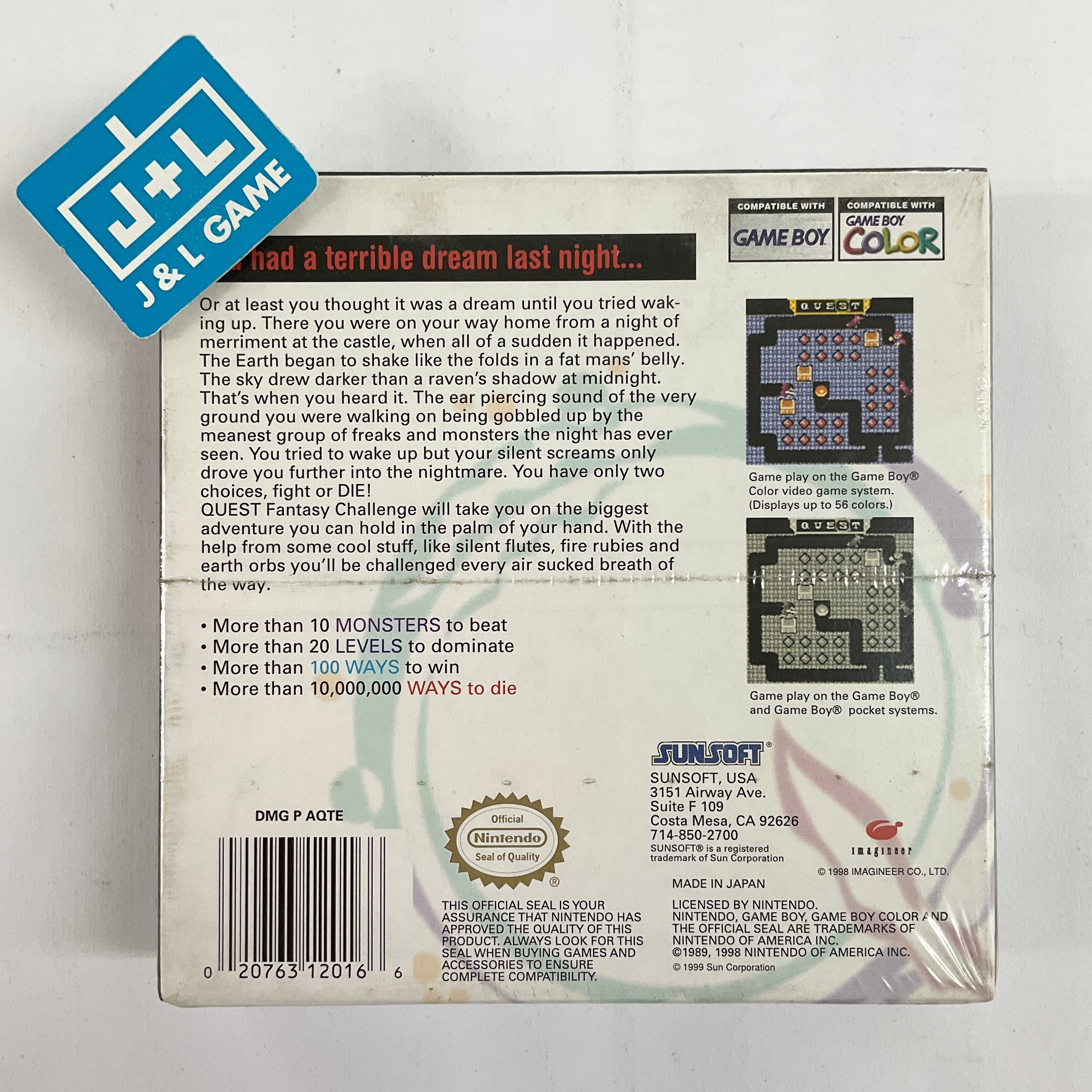 Quest: Fantasy Challenge - (GBC) Game Boy Color Video Games SunSoft   