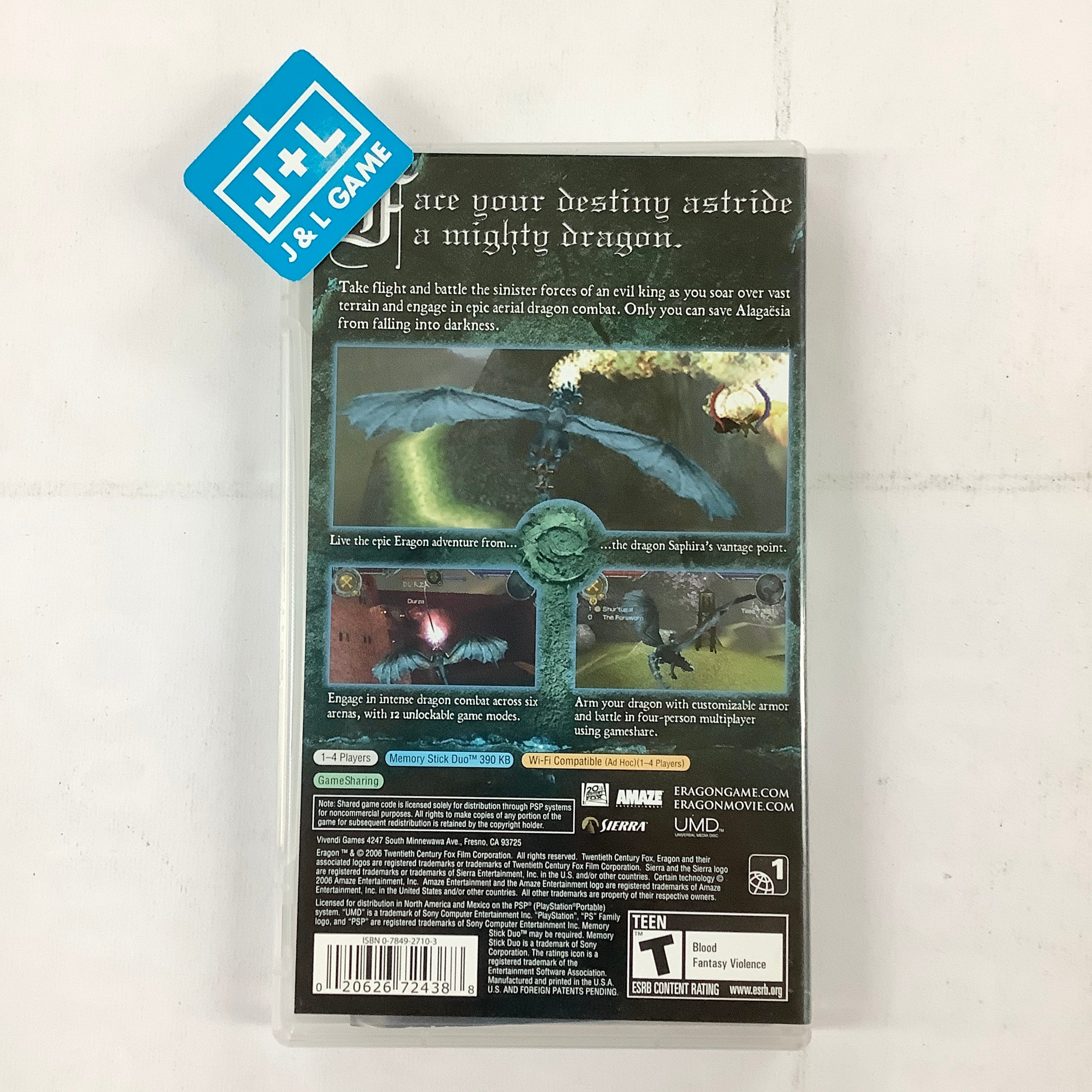 Eragon - Sony PSP [Pre-Owned] Video Games Sierra Entertainment   