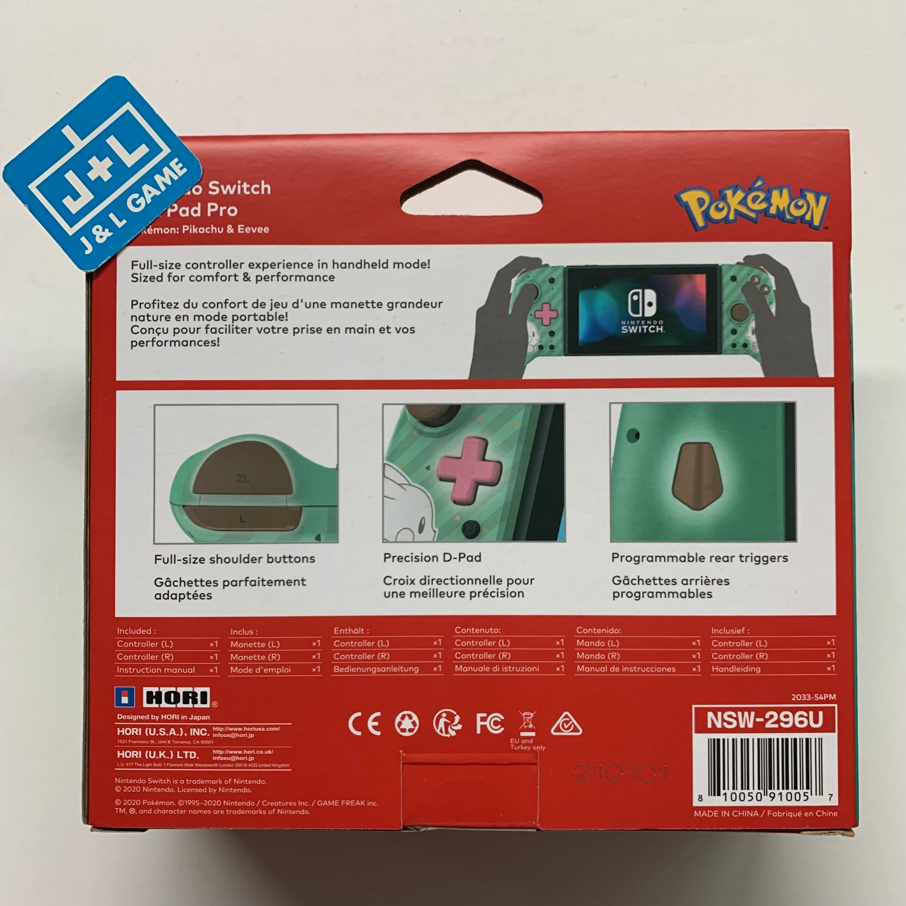HORI Nintendo Switch Split Pad Pro (Pokemon: Pikachu & Eevee) - (NSW) Nintendo Switch Accessories HORI   