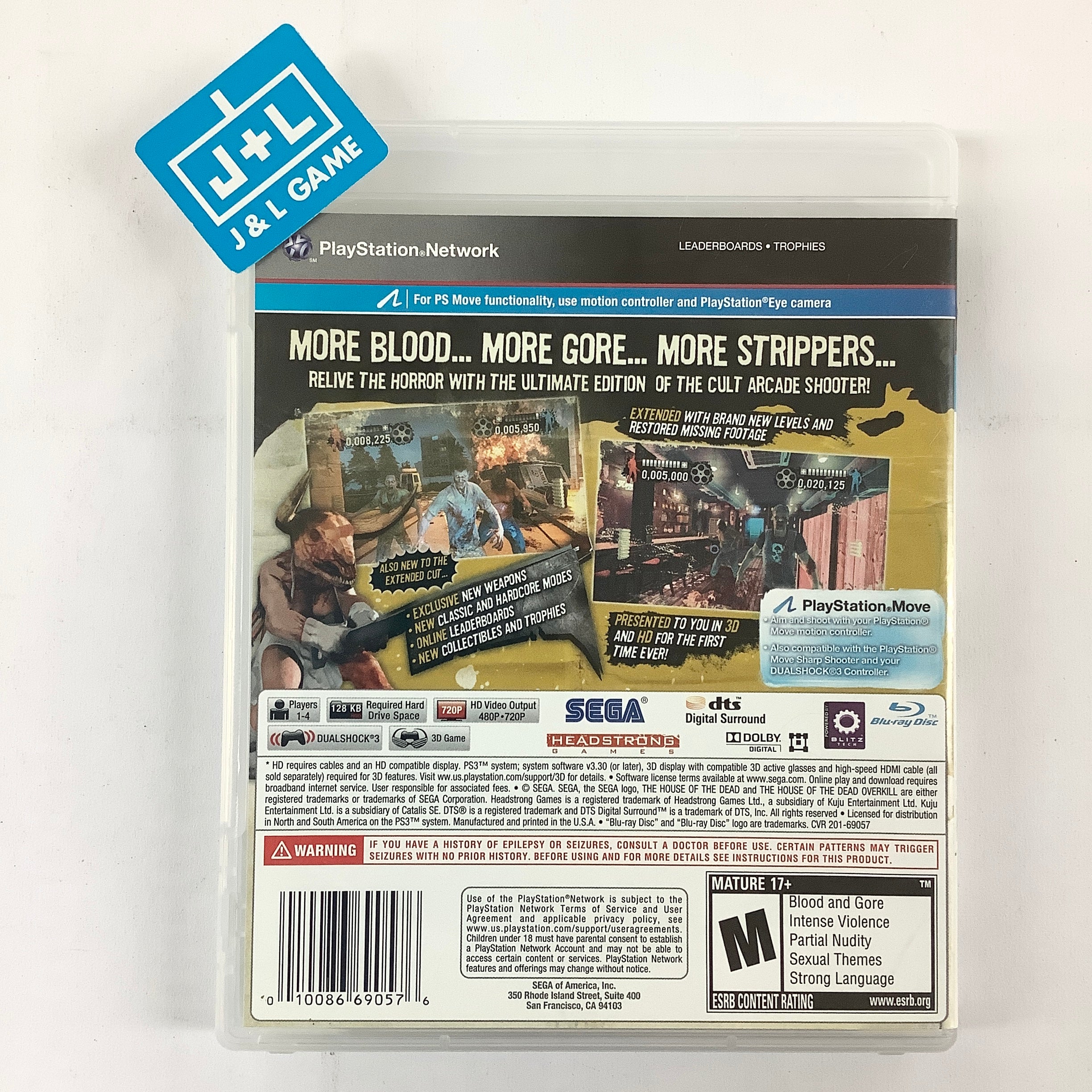 The House of the Dead: Overkill - Extended Cut - (PS3) PlayStation 3 (Pre-Owned) Video Games Sega   