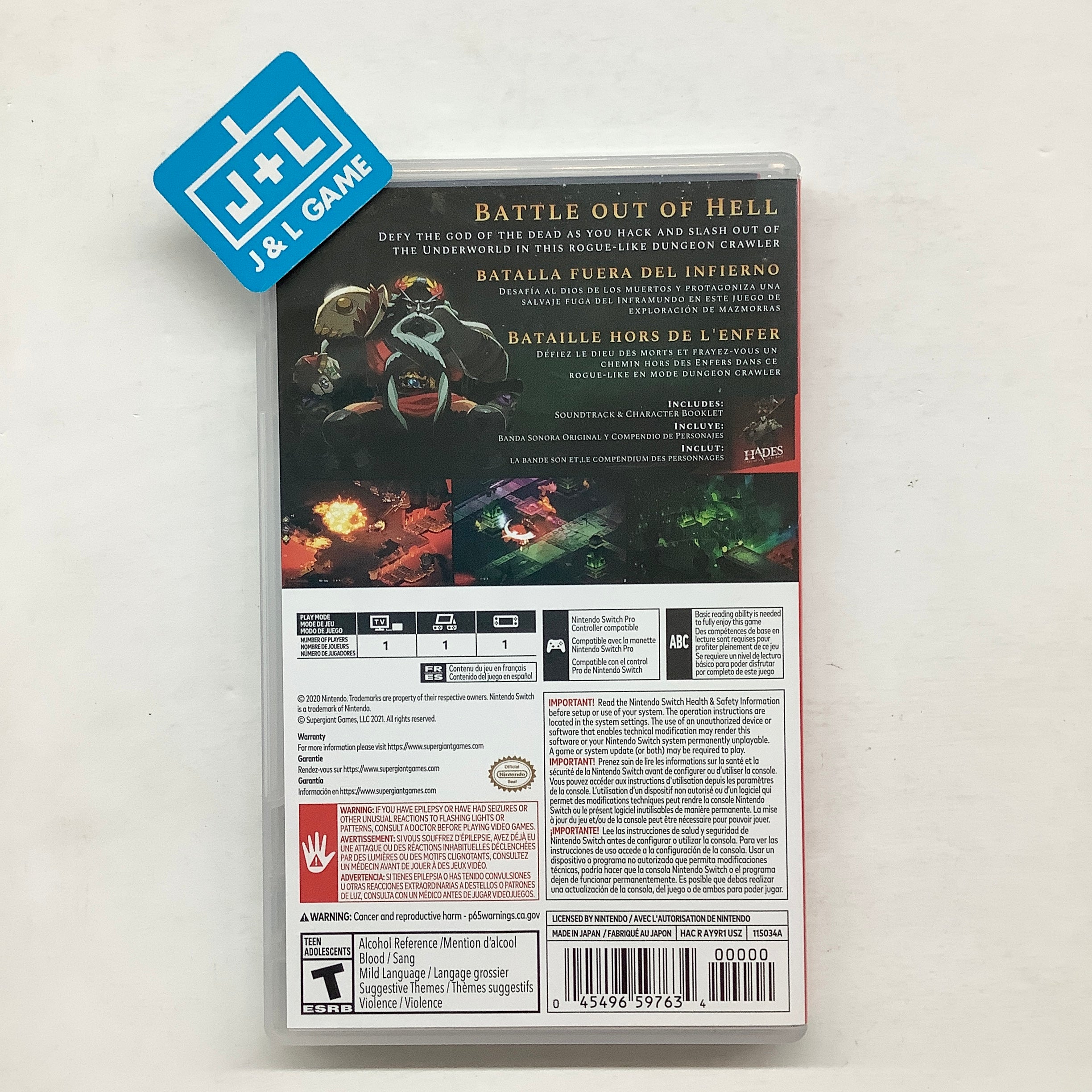 Hades - (NSW) Nintendo Switch [Pre-Owned] Video Games Supergiant Games   