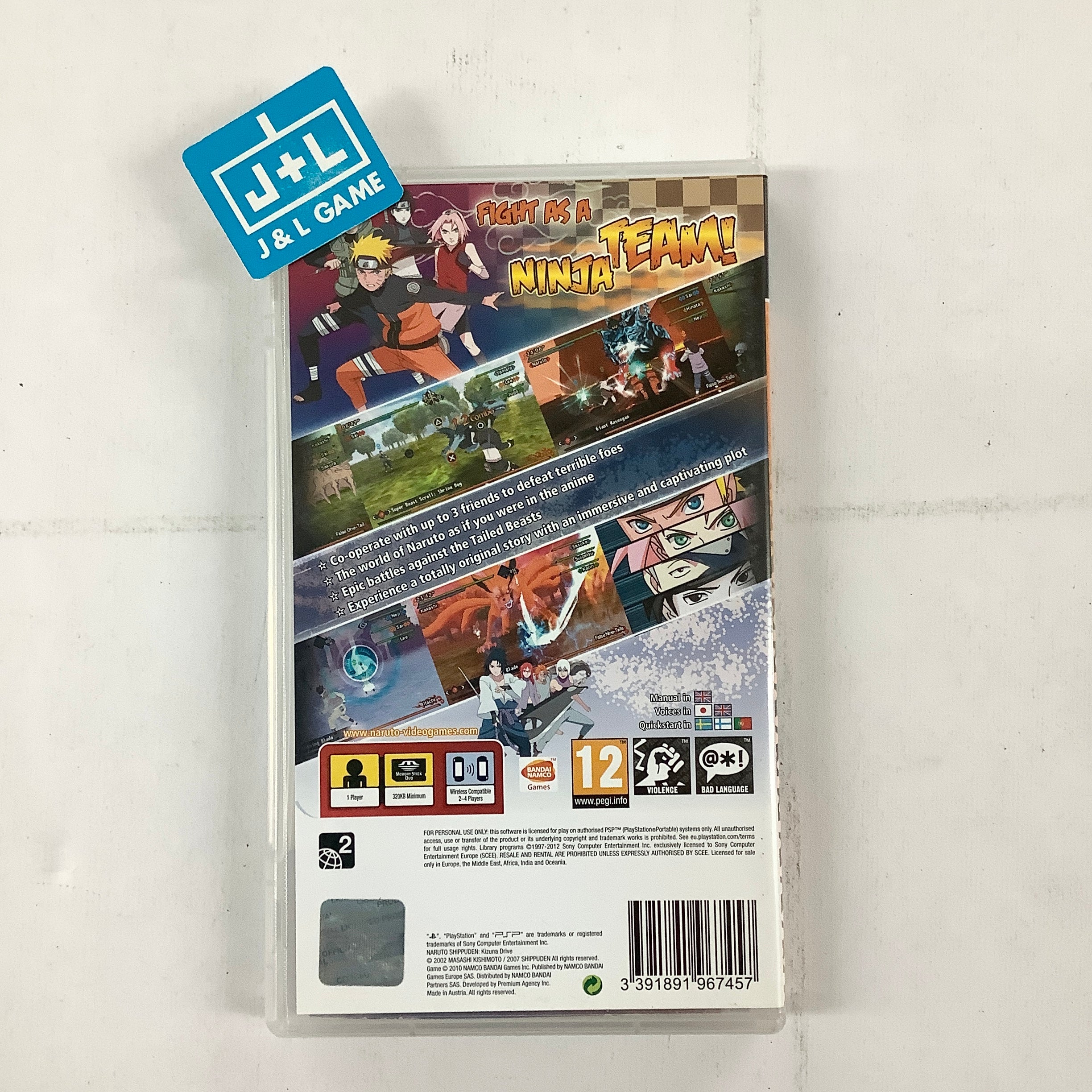 Naruto Shippuden Kizuna Drive (PSP Essentials) - Sony PSP [Pre-Owned] (European Import) Video Games Namco Bandai   