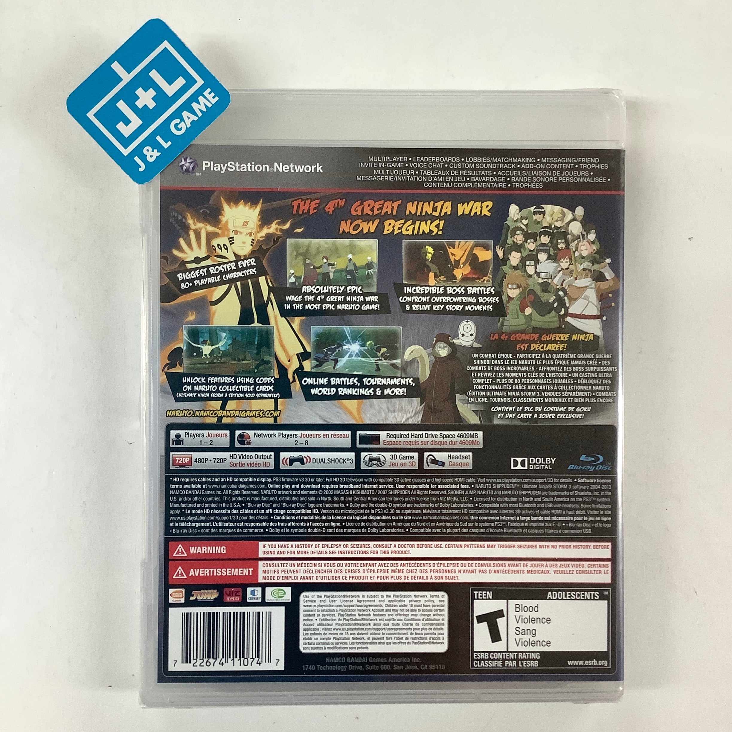 Naruto Ultimate Ninja Storm 1 – Steelbook Avec Bande-originale – PS3 – Bon état FR