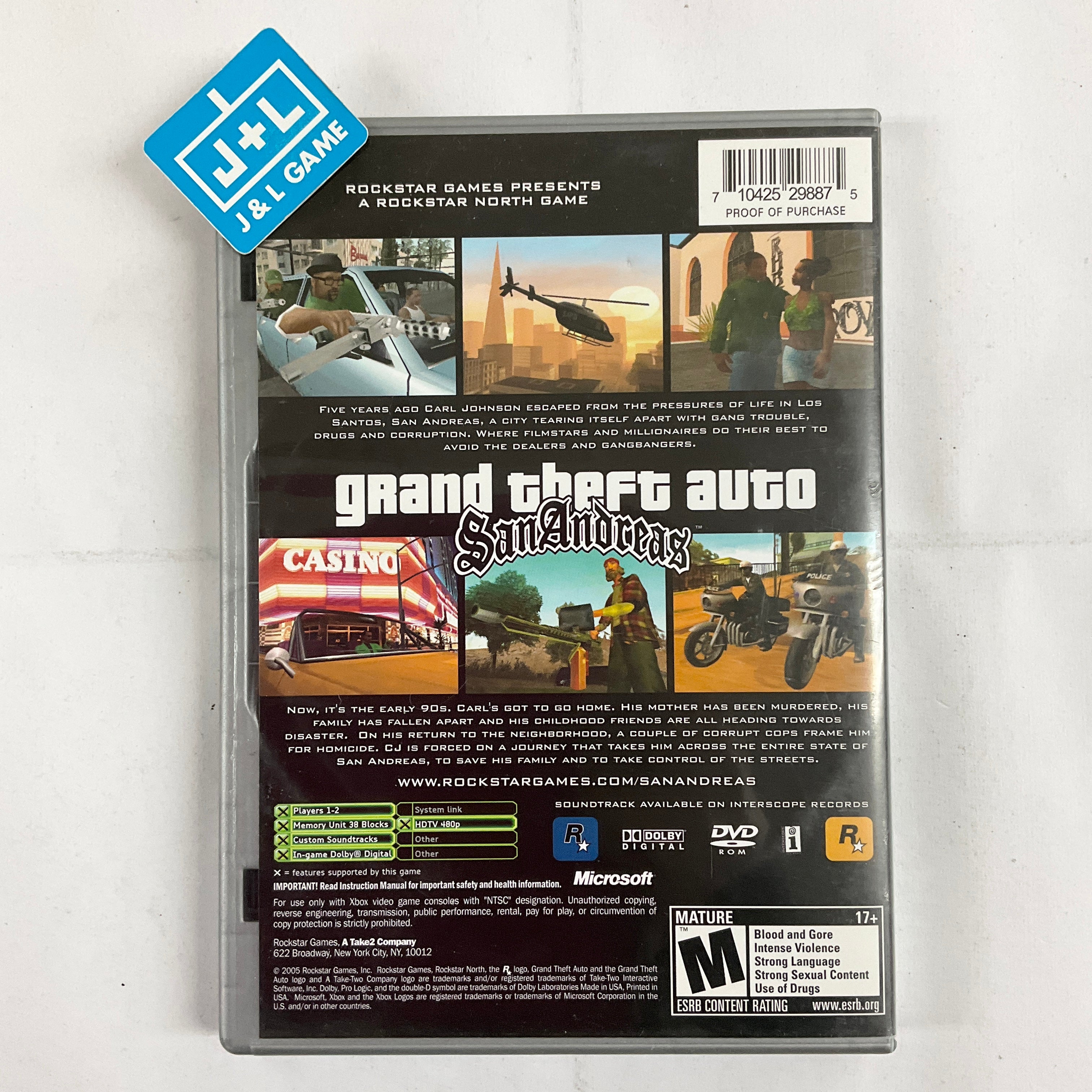 Grand Theft Auto: San Andreas (Platinum Hits) - (XB) Xbox