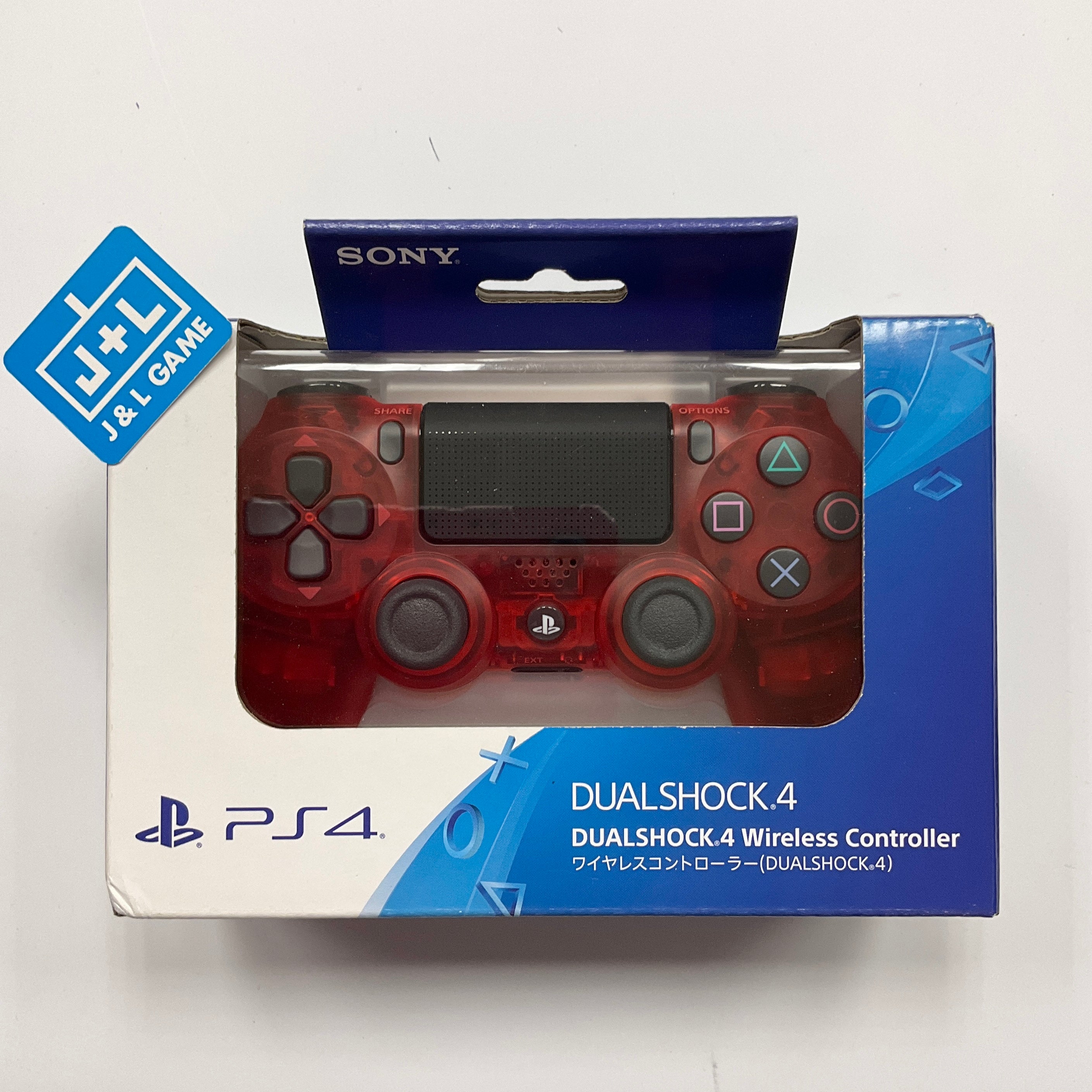 SONY DualShock 4 Wireless Controller (Crystal Red) - (PS4) PlayStation 4 (Japanese Import) Accessories PlayStation   