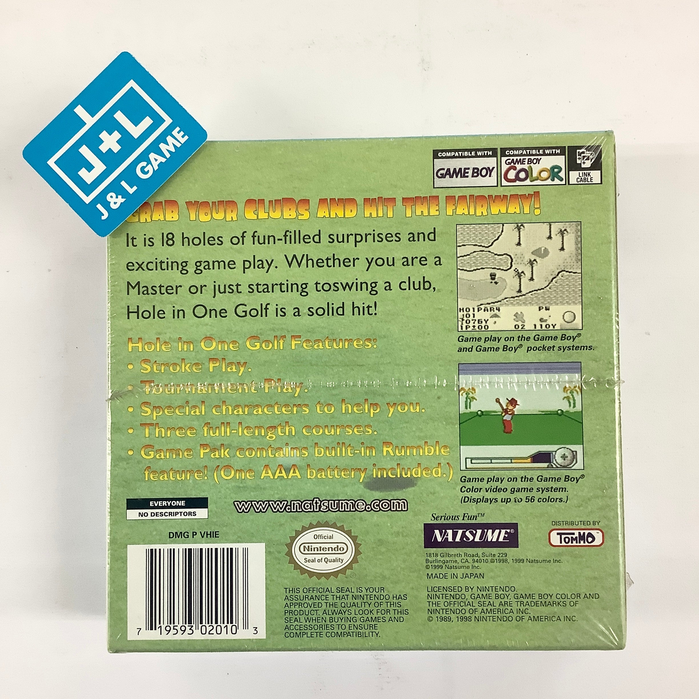 Hole in One Golf - (GBC) Game Boy Color Video Games Natsume   