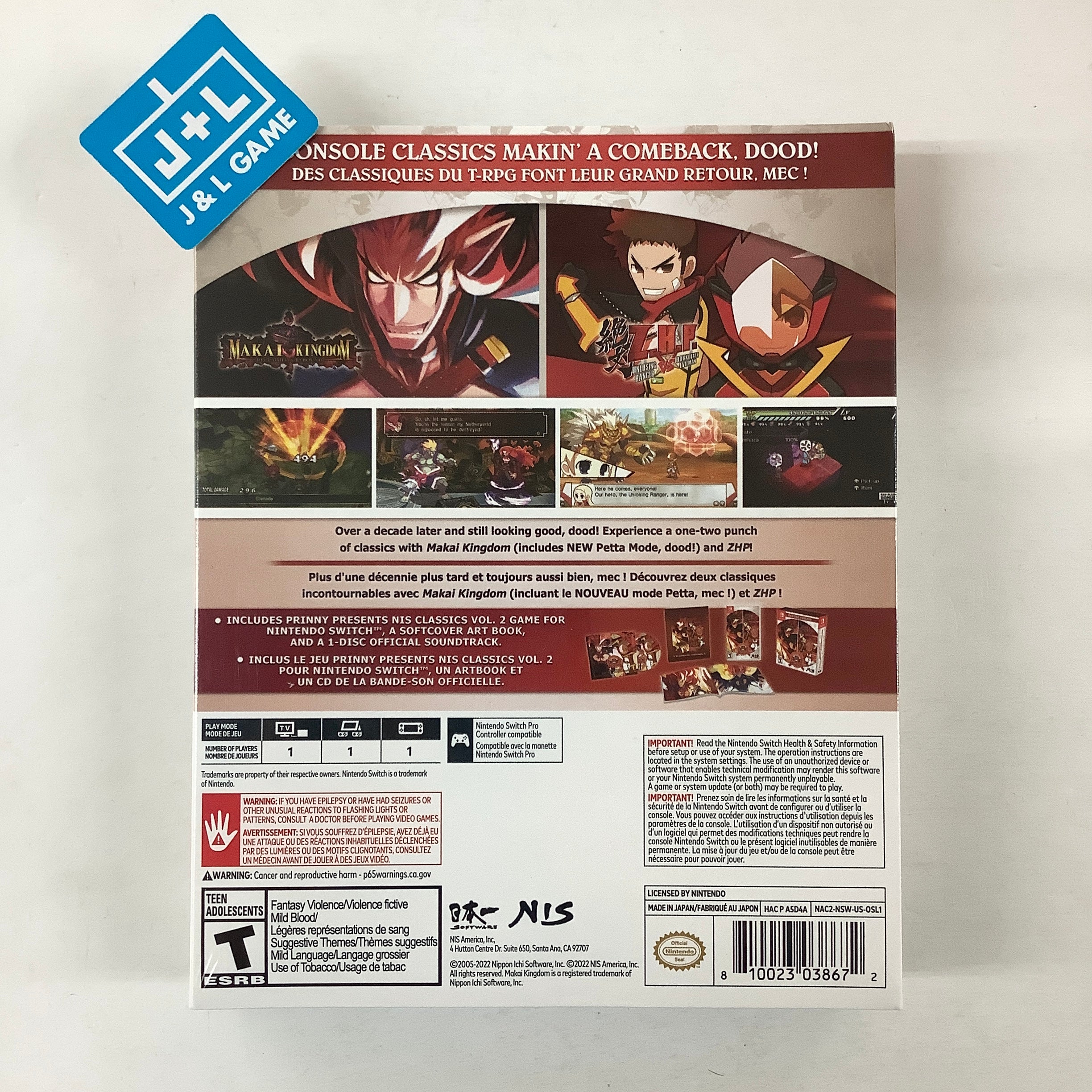 Prinny Presents NIS Classics Volume 2: Makai Kingdom: Reclaimed and Rebound / ZHP: Unlosing Ranger vs. Darkdeath Evilman Deluxe Edition - (NSW) Nintendo Switch Video Games NIS America   