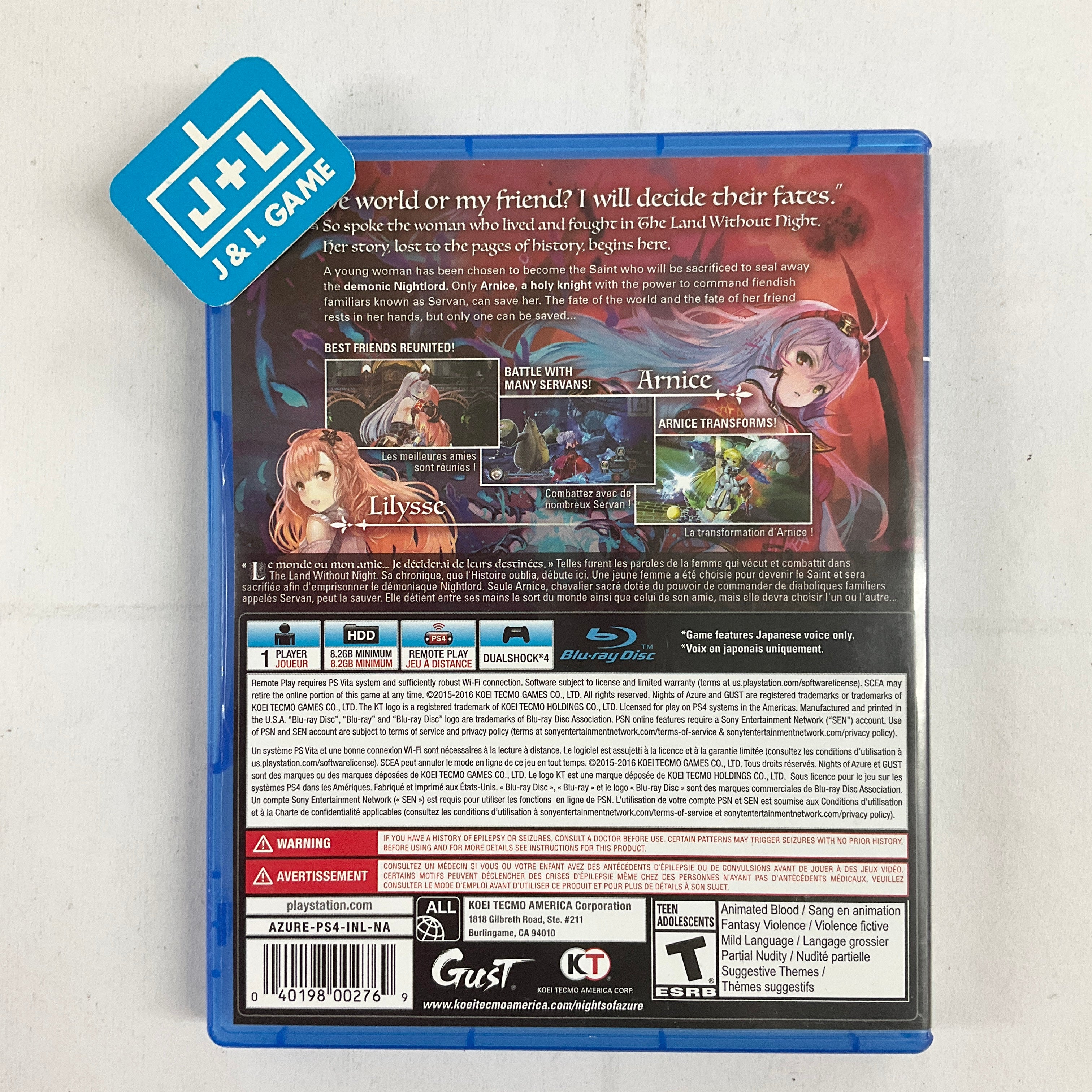 Nights of Azure - (PS4) PlayStation 4 [Pre-Owned] Video Games Koei Tecmo Games   