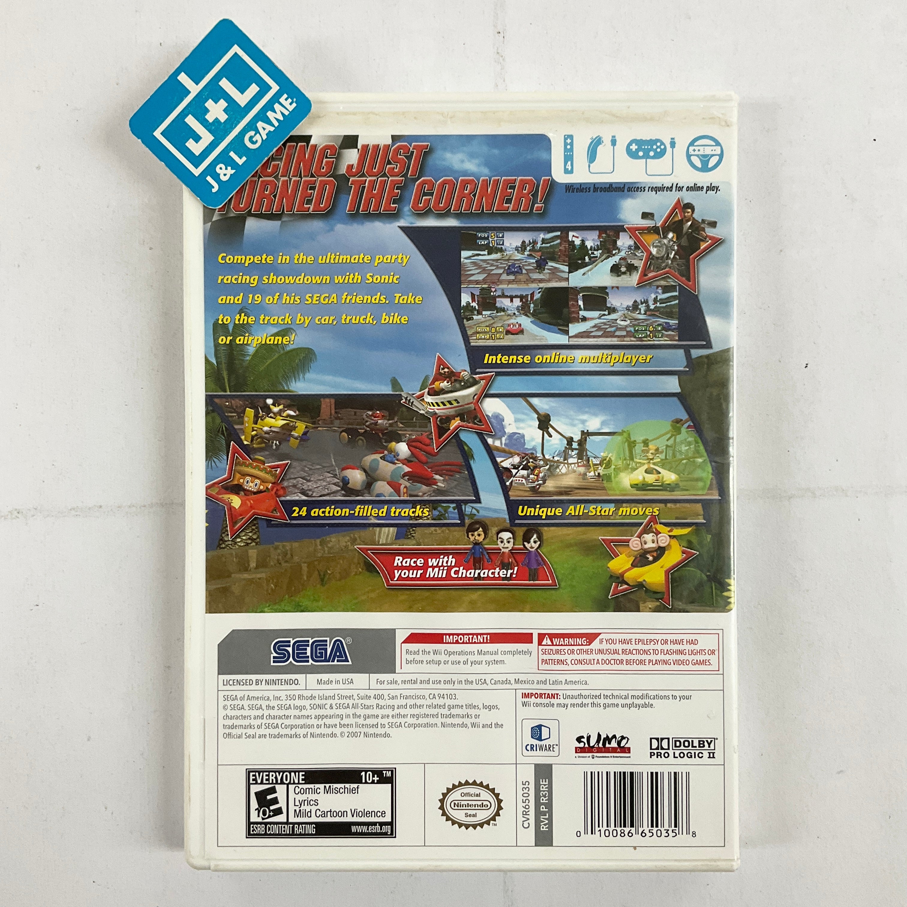 Sonic & Sega All-Stars Racing - Nintendo Wii [Pre-Owned] Video Games Sega   