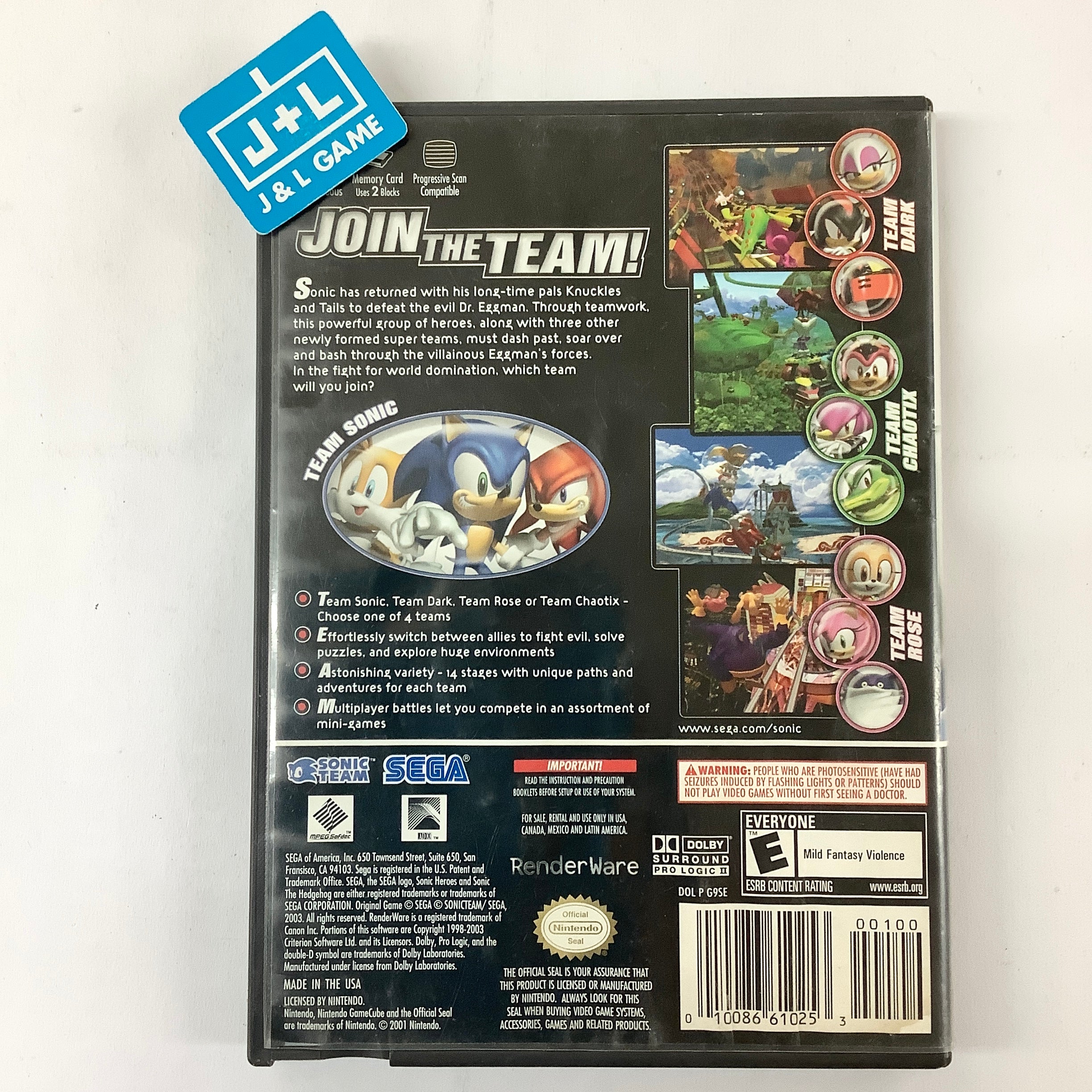 Sonic Heroes - (GC) GameCube [Pre-Owned] Video Games Sega   