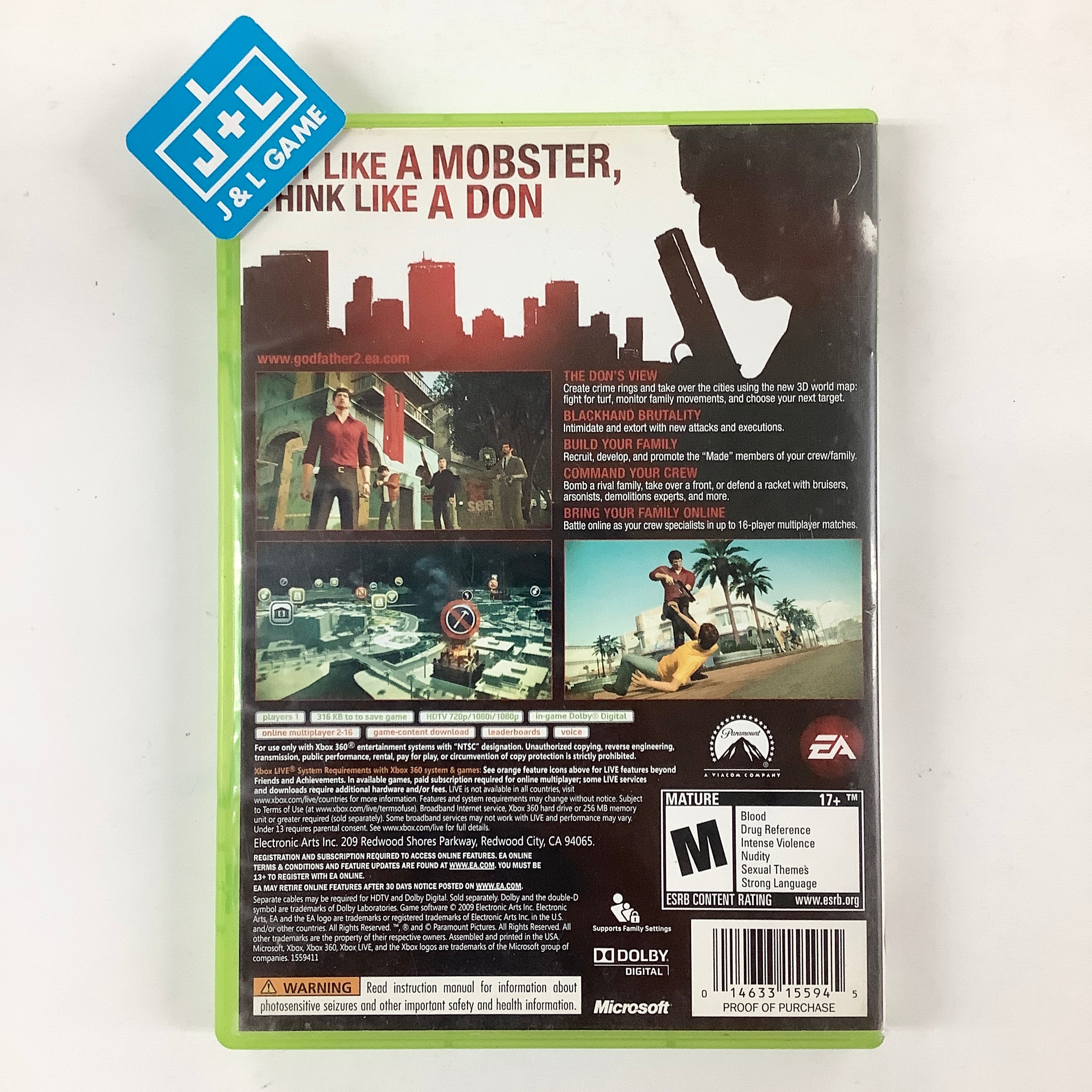 The Godfather II - Xbox 360 [Pre-Owned] | J&L Game