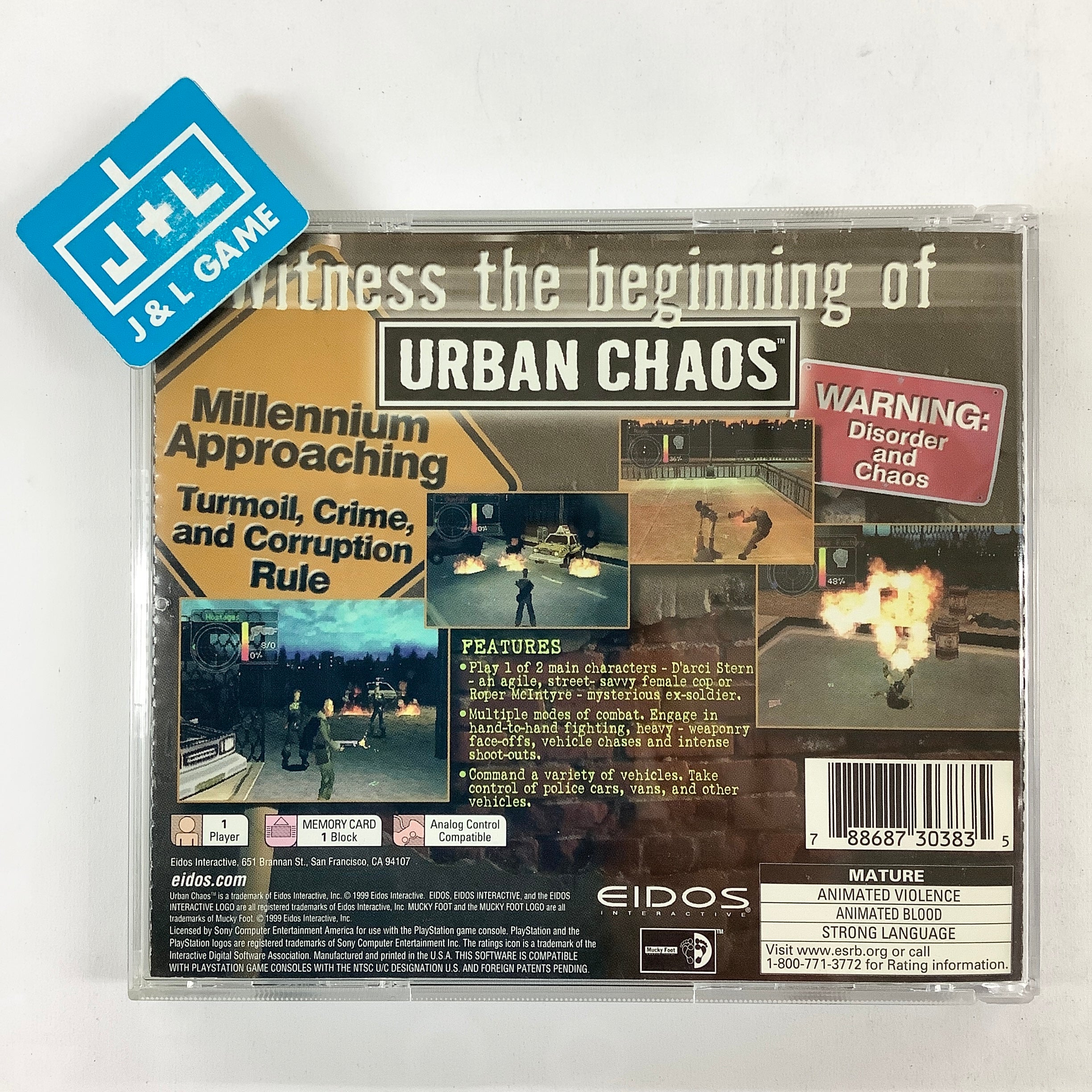 Urban Chaos - (PS1) PlayStation 1 [Pre-Owned] Video Games Eidos Interactive   