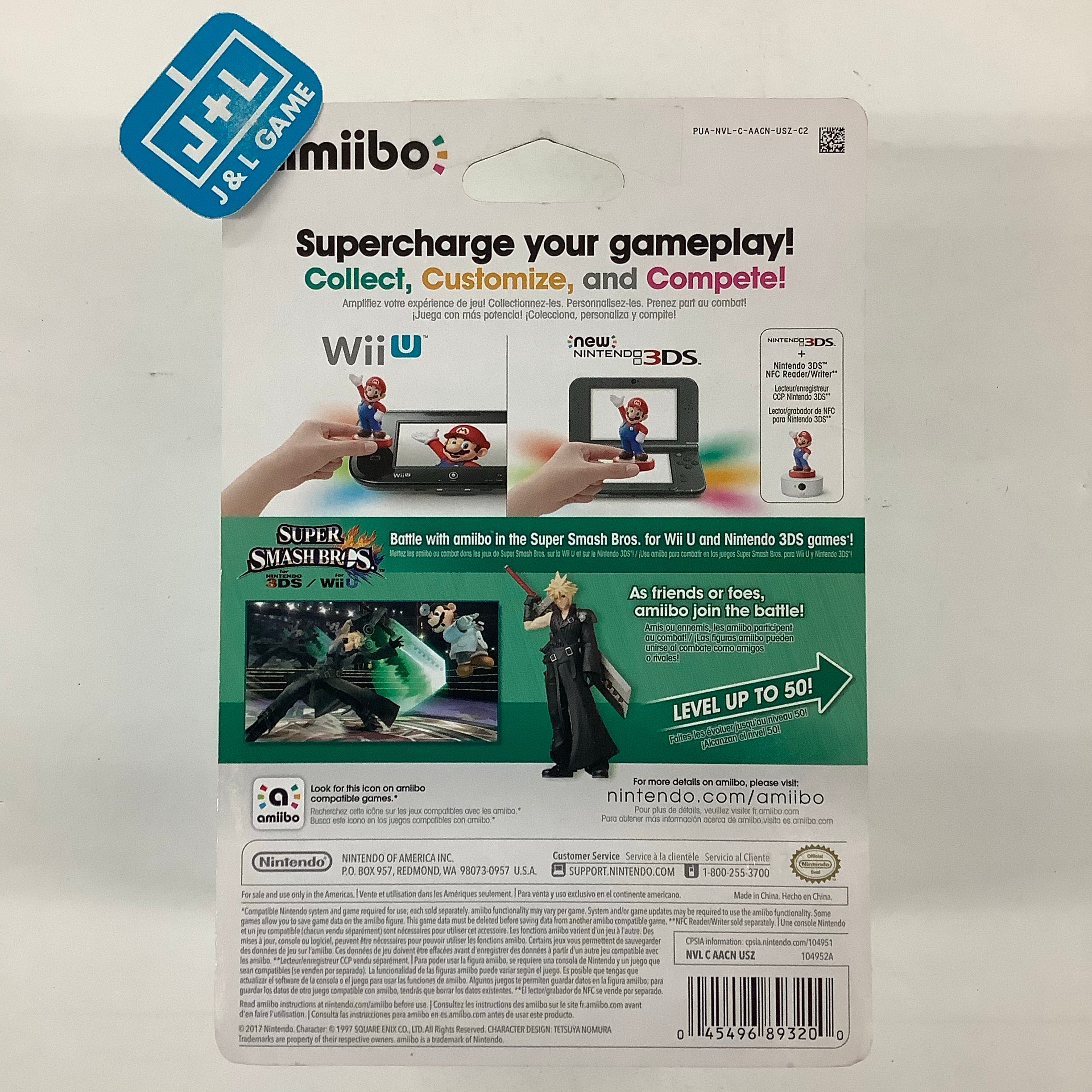 Cloud Player 2 (Super Smash Bros. Series) - Nintendo WiiU Amiibo Amiibo Nintendo   