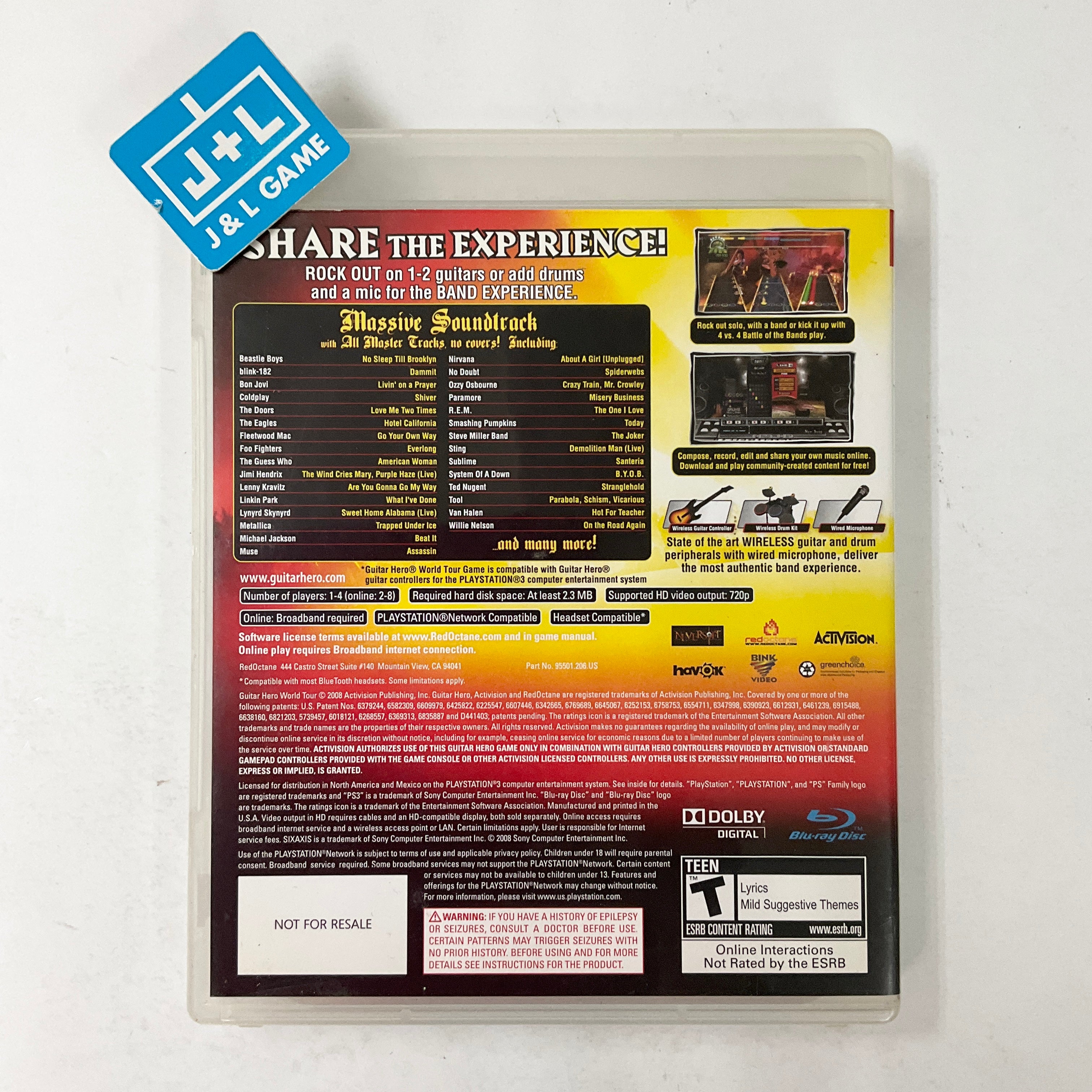 Guitar Hero IV World Tour + Guitare sur PS3, tous les jeux vidéo PS3