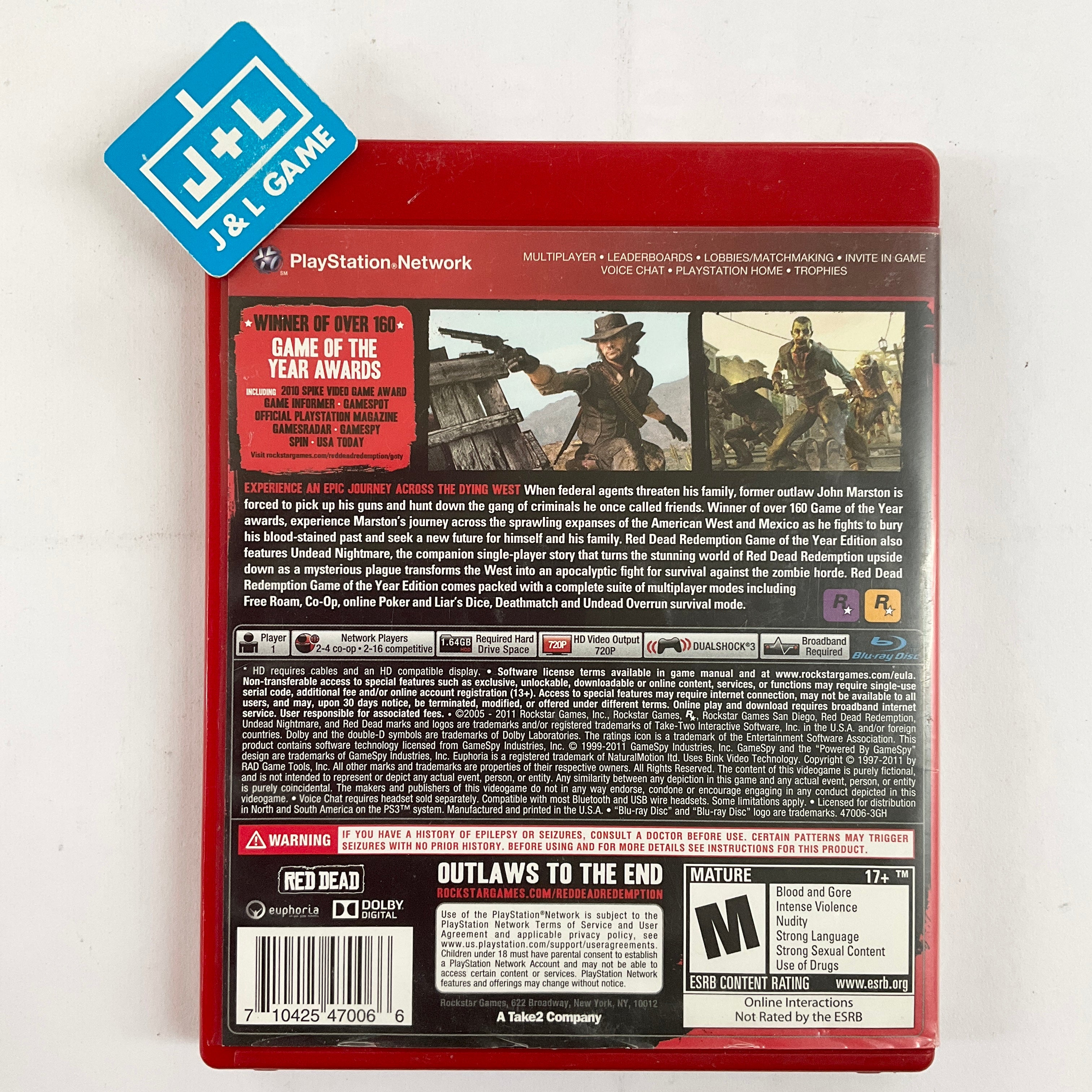Red Dead Redemption: Game of the Year Edition (Greatest Hits) - (PS3) PlayStation 3 [Pre-Owned] Video Games Rockstar Games   