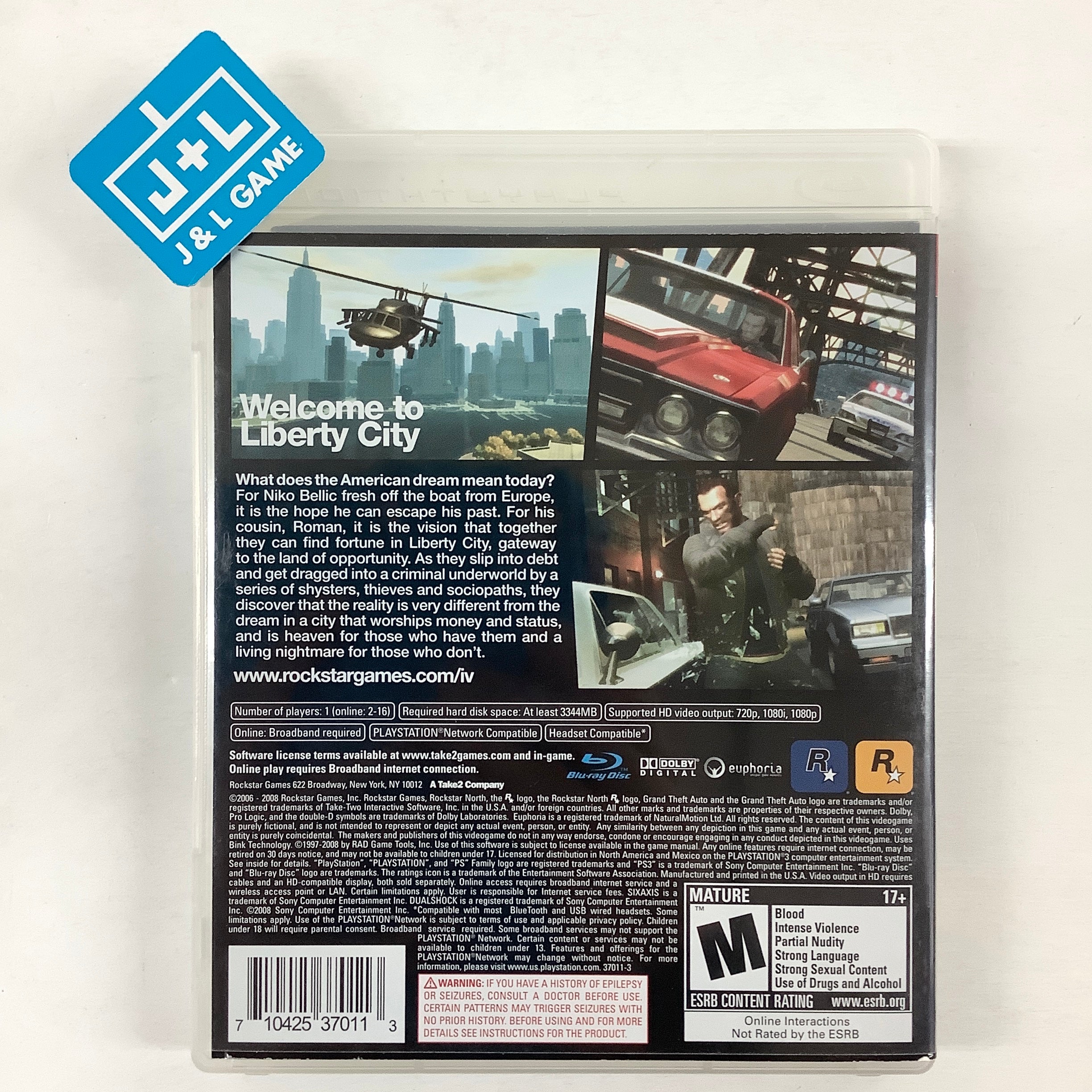 Grand Theft Auto IV - (PS3) PlayStation 3 [Pre-Owned] Video Games Rockstar Games   