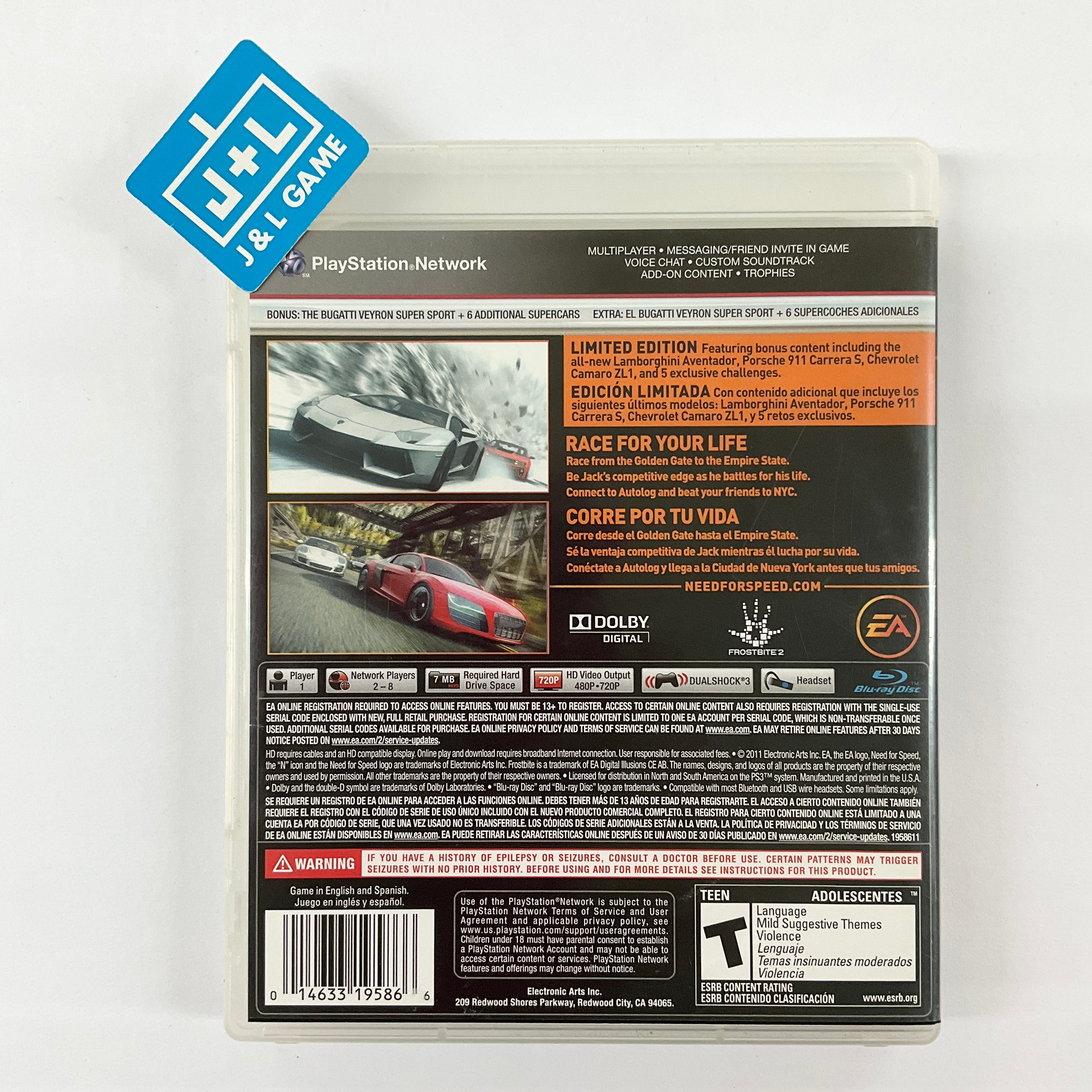 Need for Speed: The Run - (PS3) Playstation 3 [Pre-Owned] Video Games Electronic Arts   