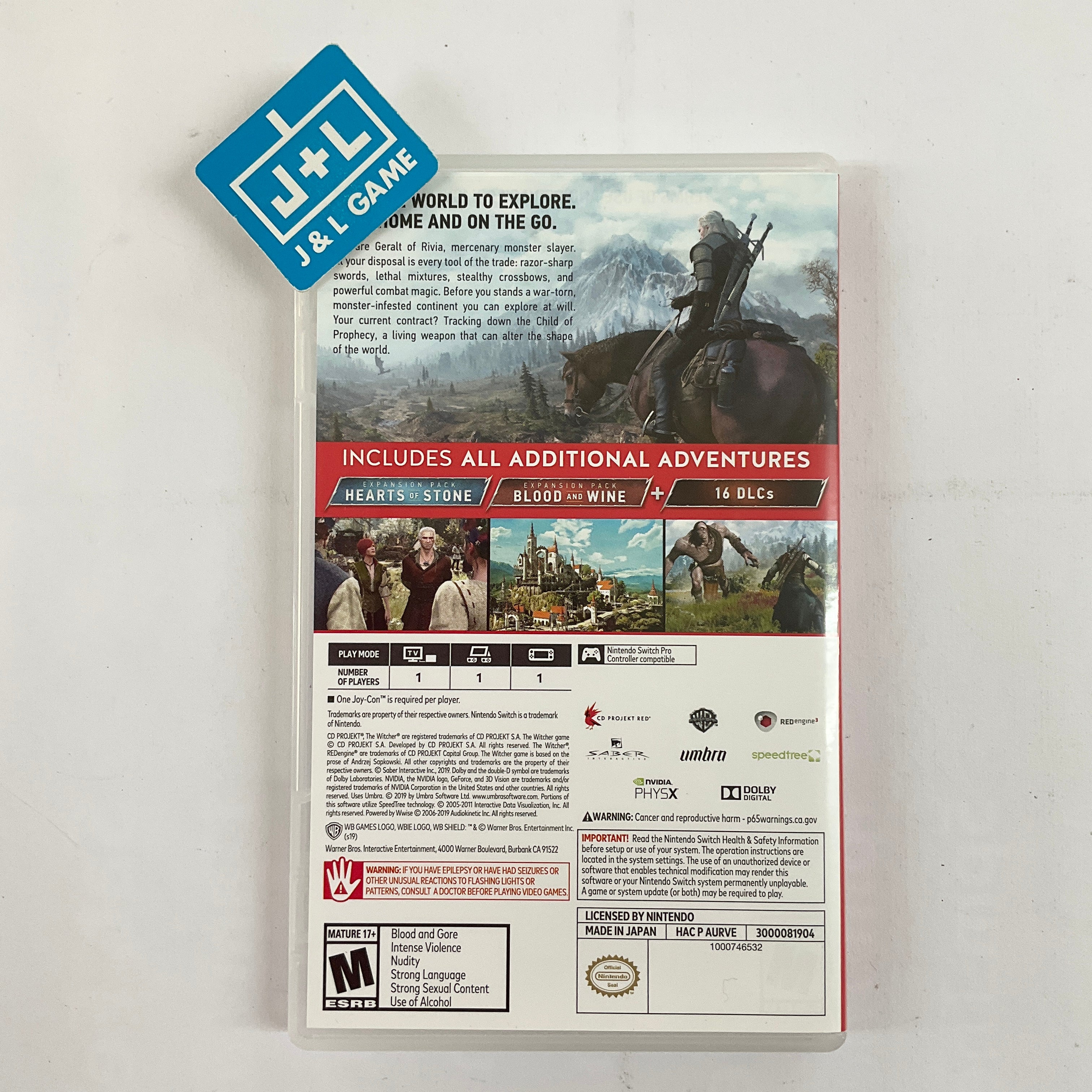 The Witcher 3: Wild Hunt Complete Edition - (NSW) Nintendo Switch [Pre-Owned] Video Games CD Projekt Red   