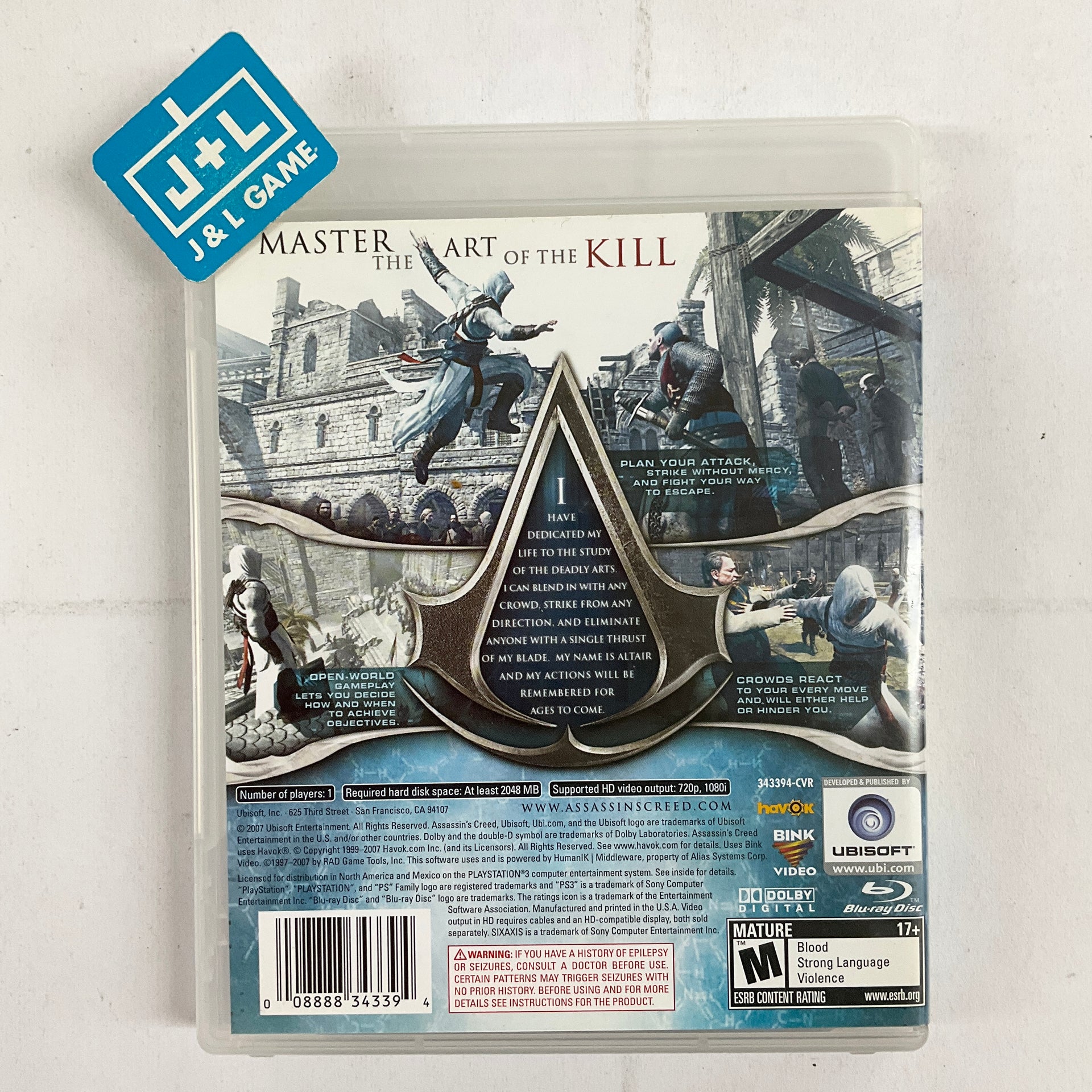 Assassin's Creed - (PS3) PlayStation 3 [Pre-Owned] | J&L Game