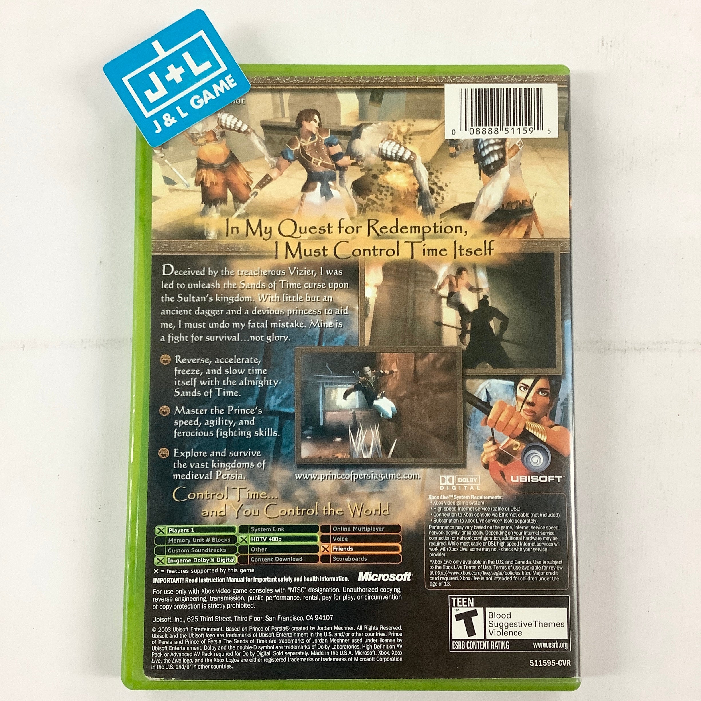 Prince of Persia: The Sands of Time - (XB) Xbox [Pre-Owned] Video Games Ubisoft   