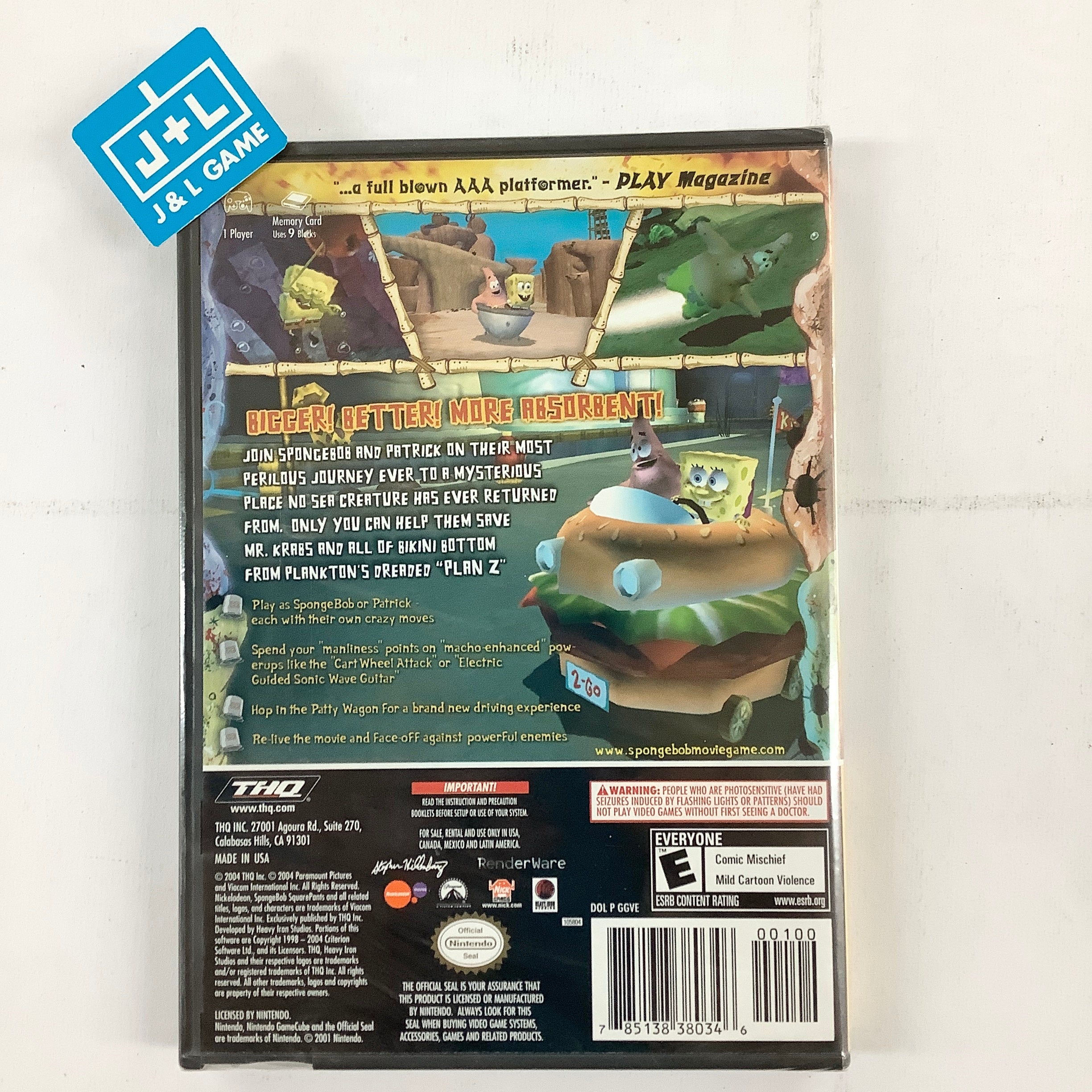 The SpongeBob SquarePants Movie (Player's Choice) - (GC) GameCube Video Games THQ   