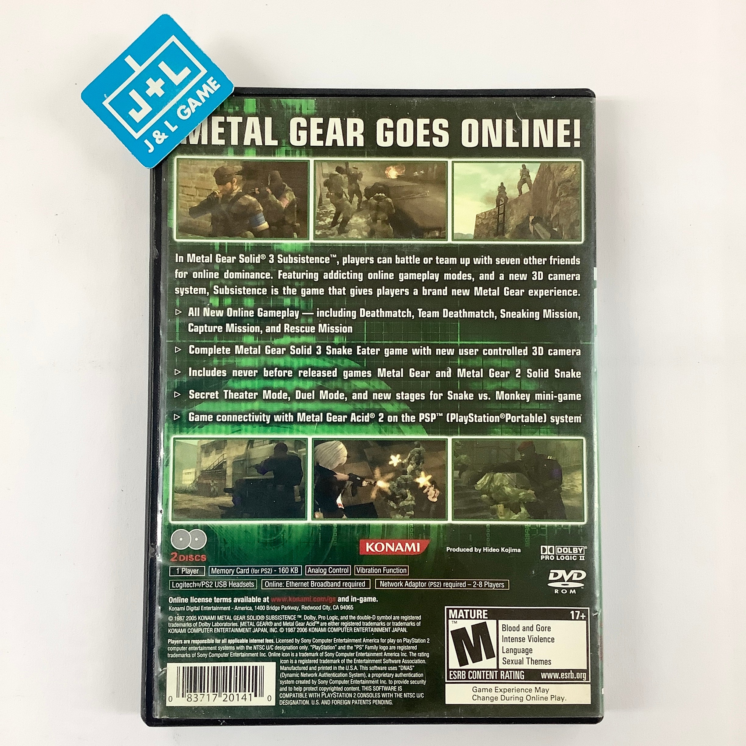 Metal Gear Solid 3: Subsistence - (PS2) PlayStation 2 [Pre-Owned] Video Games Konami   
