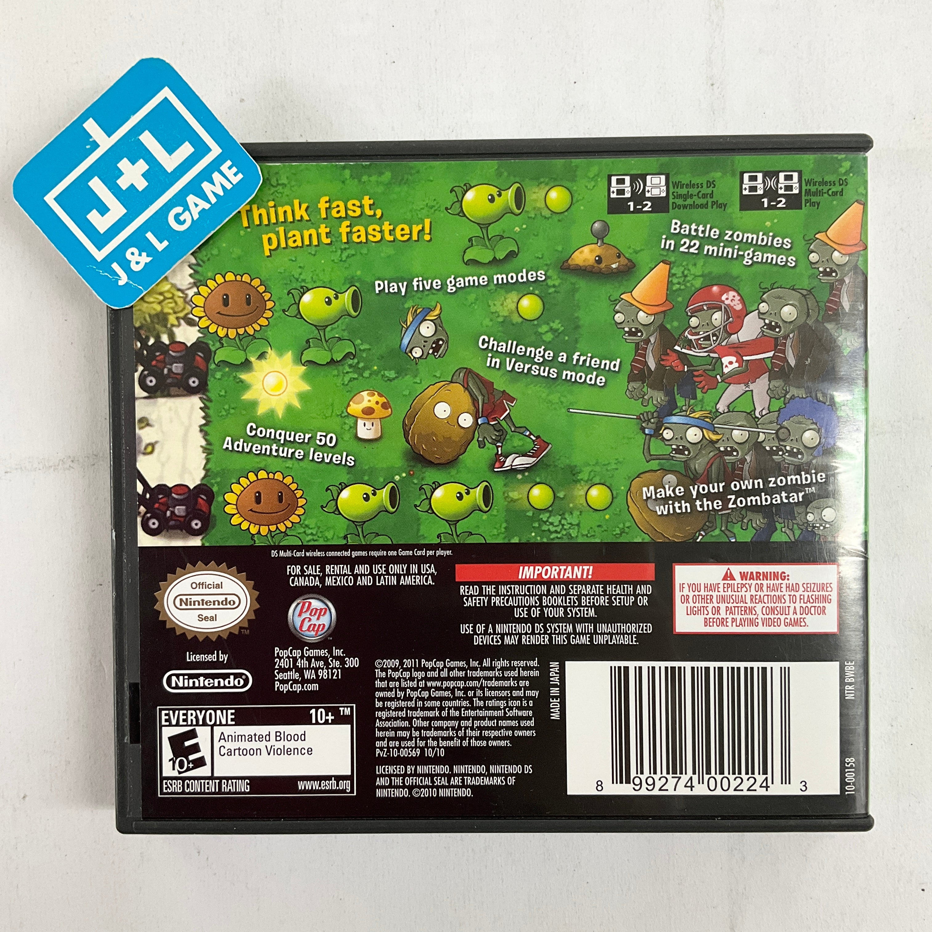 Plants vs. Zombies - (NDS) Nintendo DS [Pre-Owned] | J&L Game