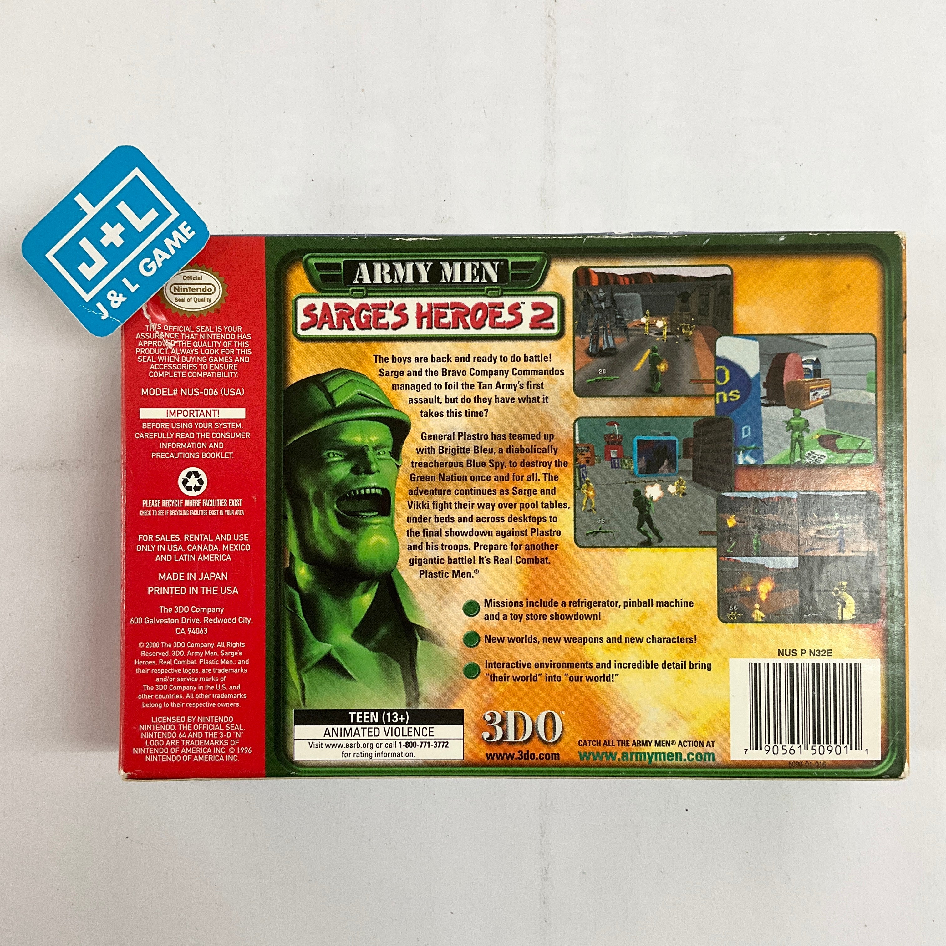 Army Men: Sarge's Heroes 2 - (N64) Nintendo 64 [Pre-Owned] Video Games 3DO   