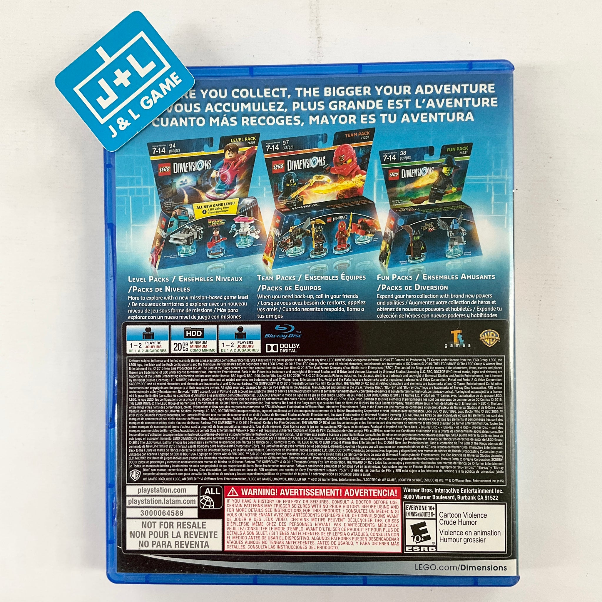 LEGO Dimensions (Game Only) (PS4) PlayStation 4 [PreOwned] J&L