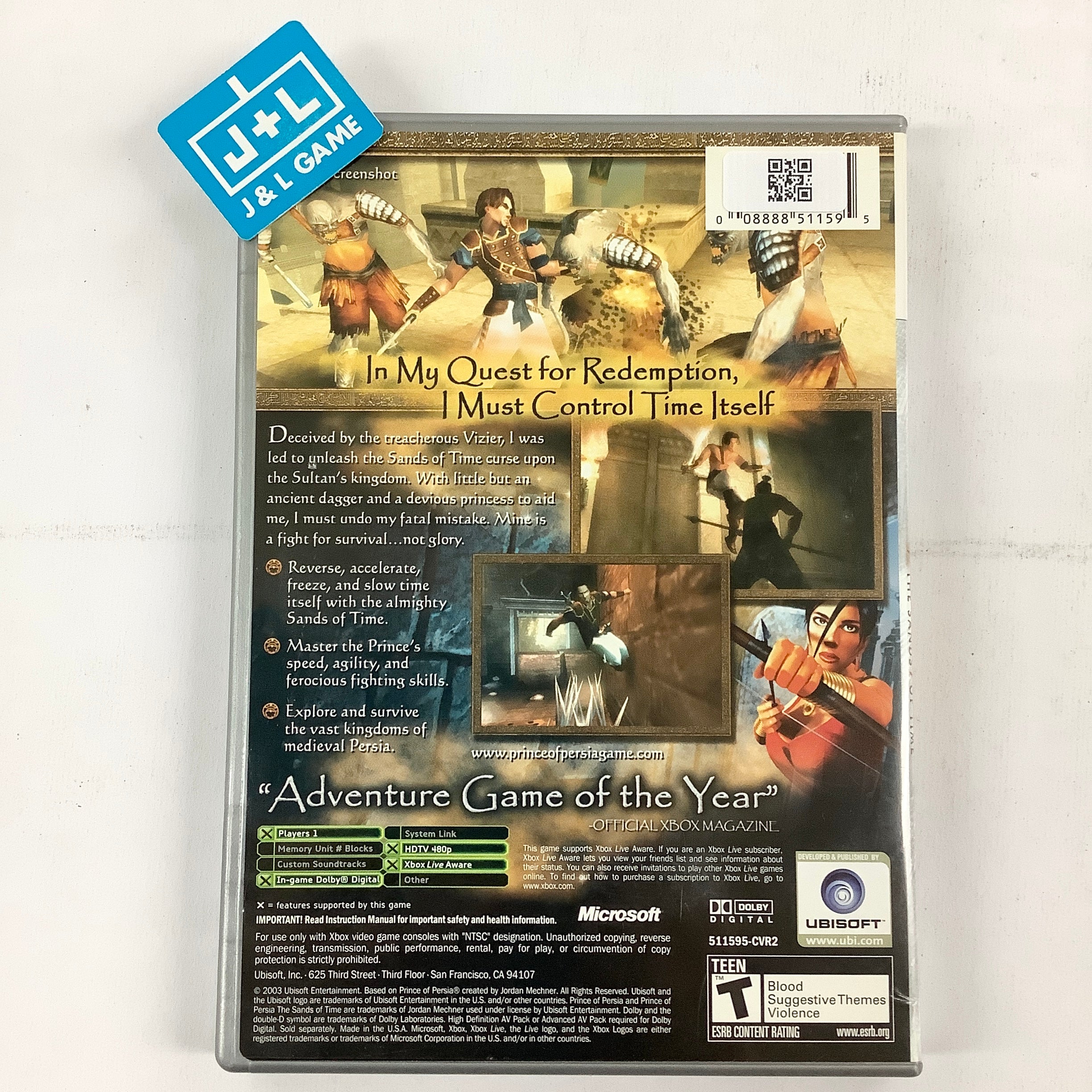 Prince of Persia: The Sands of Time (Platinum Hits) - (XB) Xbox [Pre-Owned] Video Games Ubisoft   