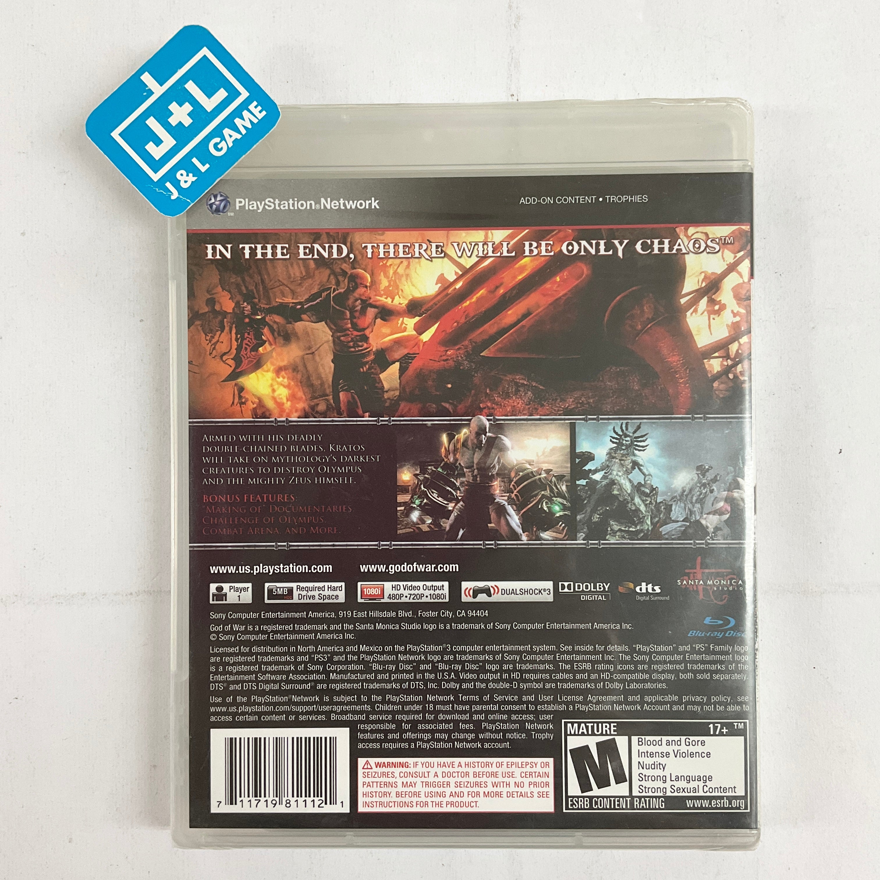 God of War III - (PS3) PlayStation 3 Video Games SCEA   