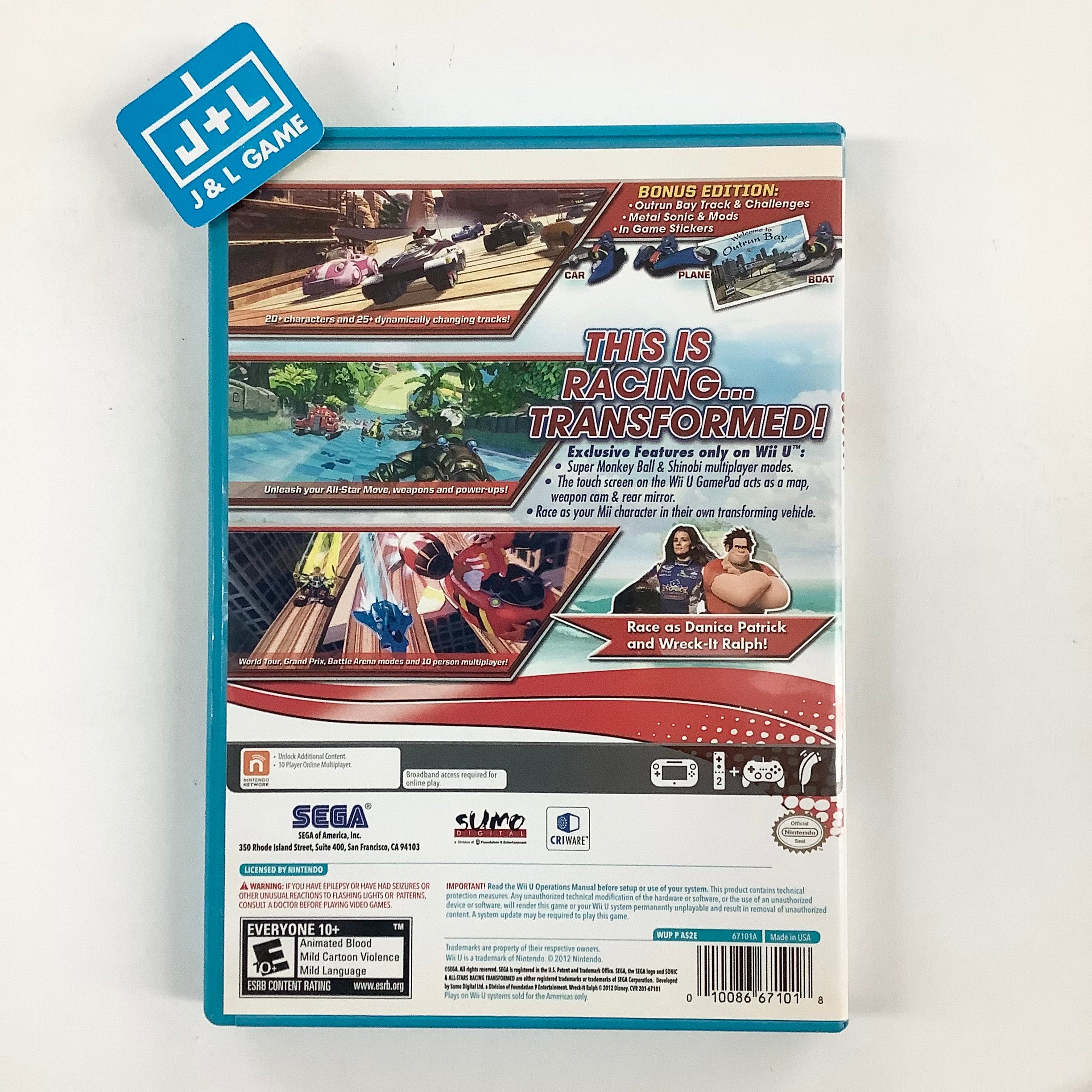 Sonic & All-Stars Racing Transformed - Nintendo Wii U [Pre-Owned] Video Games Sega   
