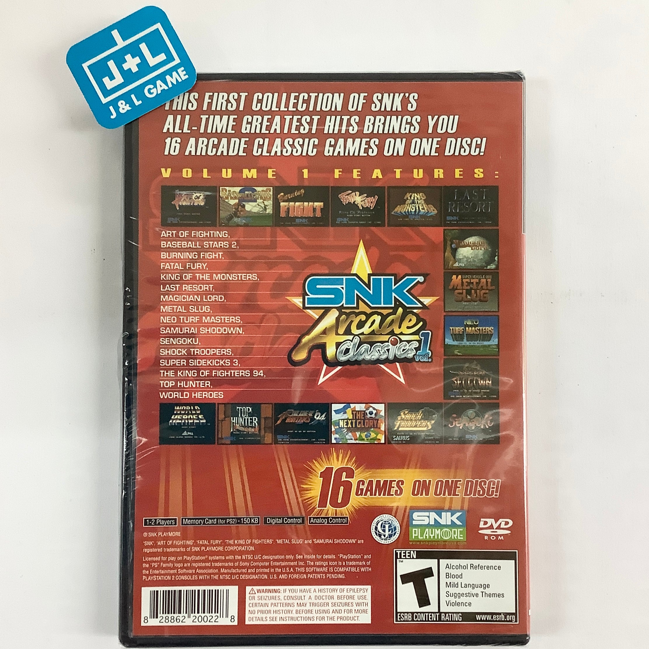 SNK Arcade Classics Vol. 1 - (PS2) PlayStation 2 Video Games SNK Playmore   