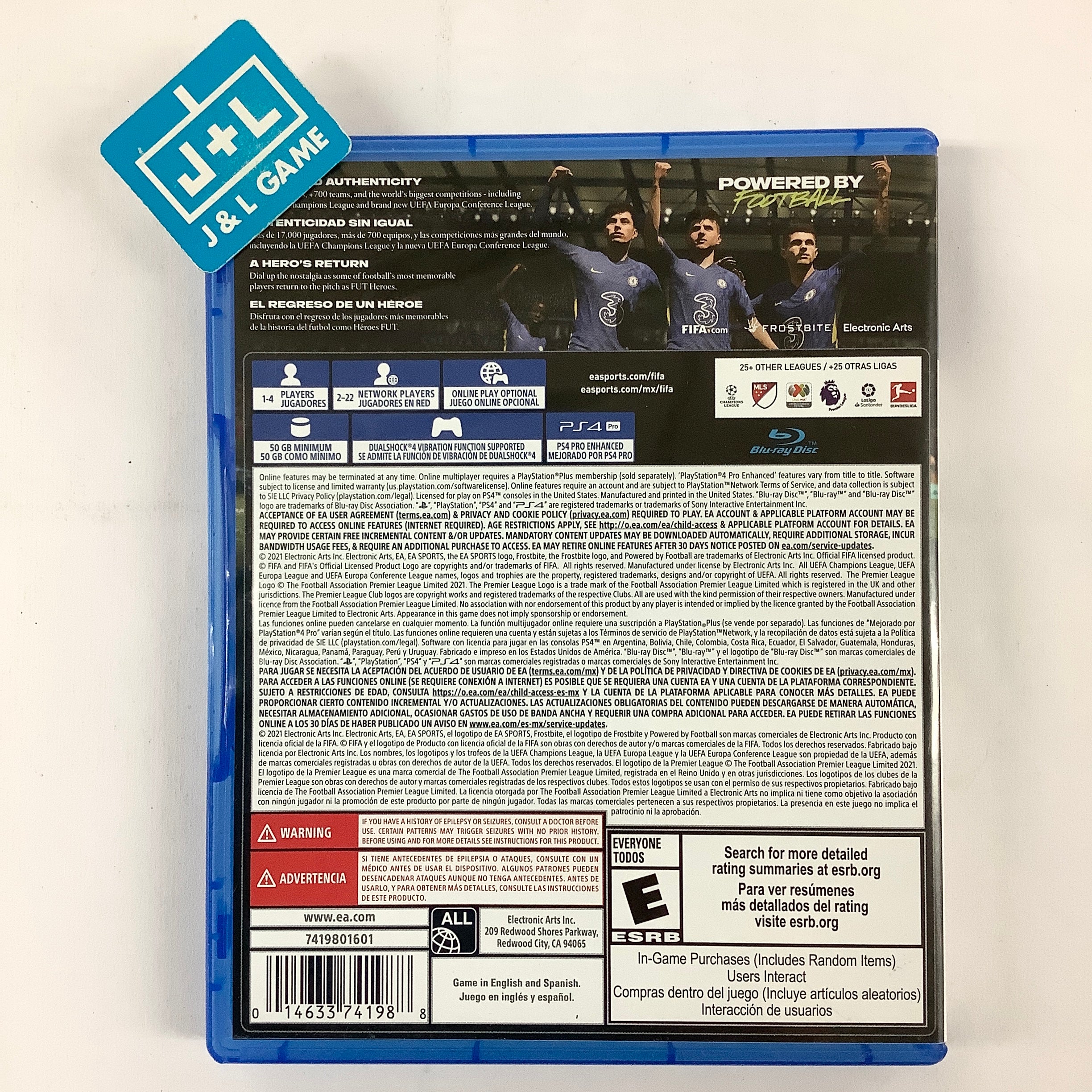 FIFA 22 - (PS4) PlayStation 4 [Pre-Owned] Video Games Electronic Arts   