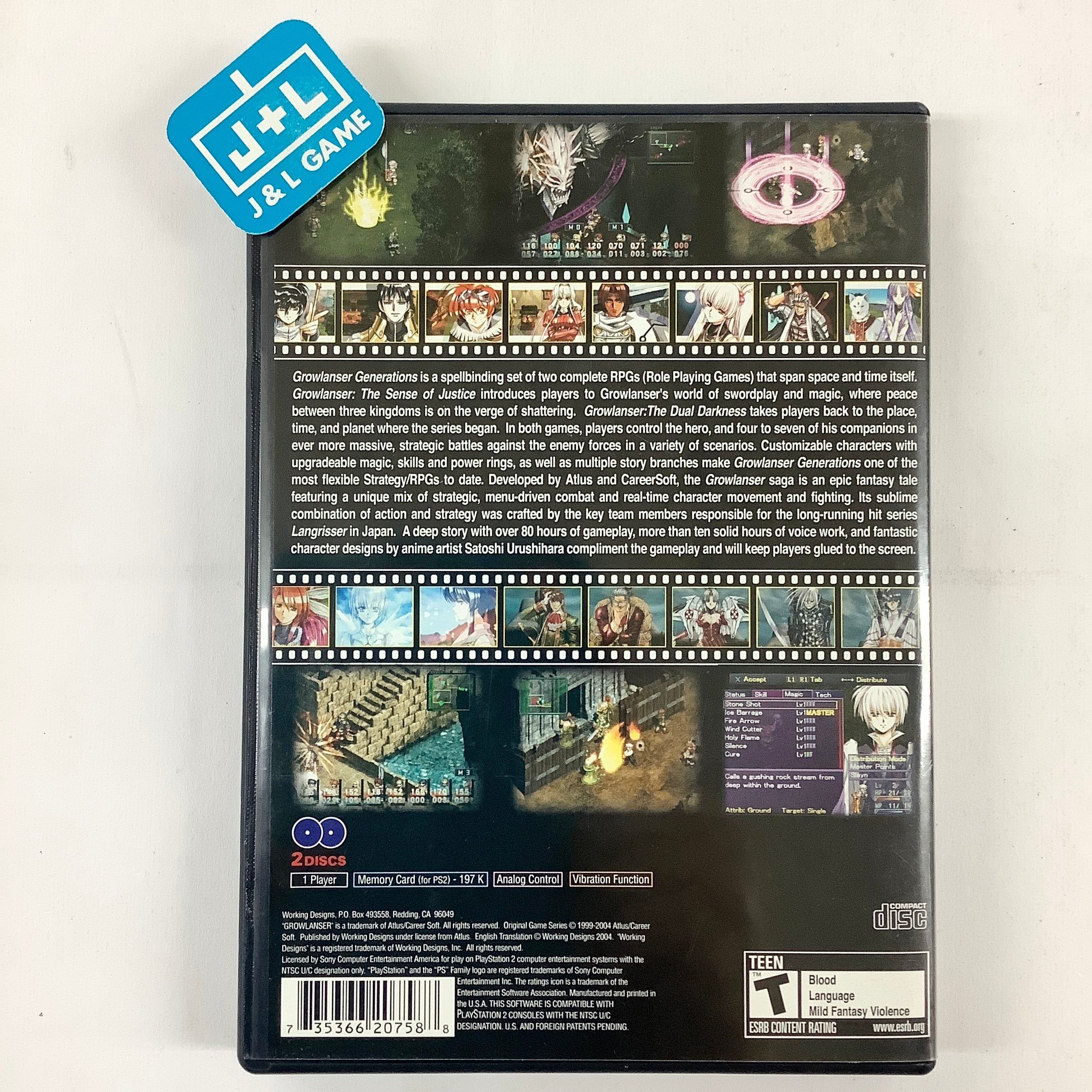 Growlanser Generations  - (PS2) PlayStation 2 [Pre-Owned] Video Games Working Designs   