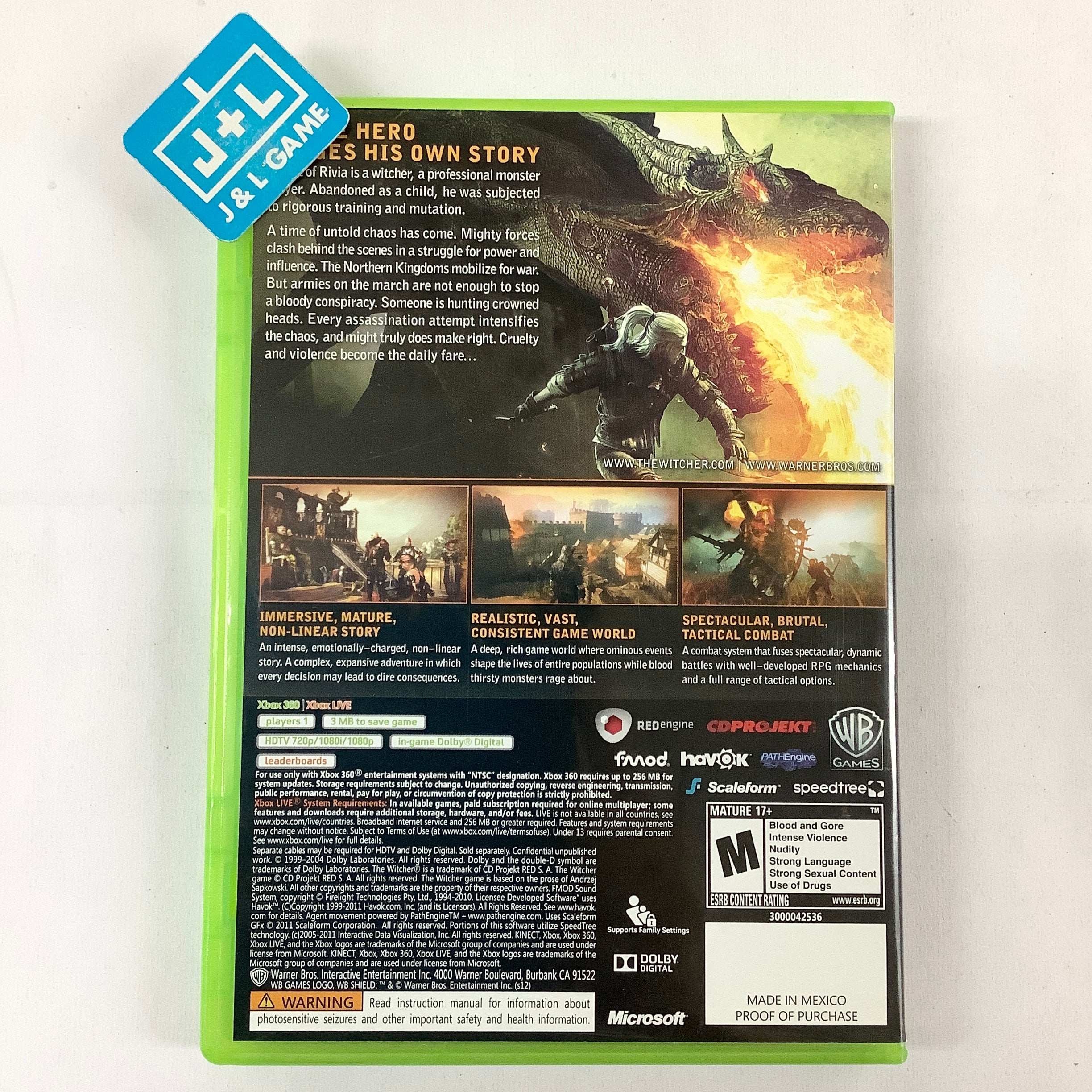The Witcher 2: Assassins of Kings (Enhanced Edition) - Xbox 360 [Pre-Owned] Video Games Warner Bros. Interactive Entertainment   