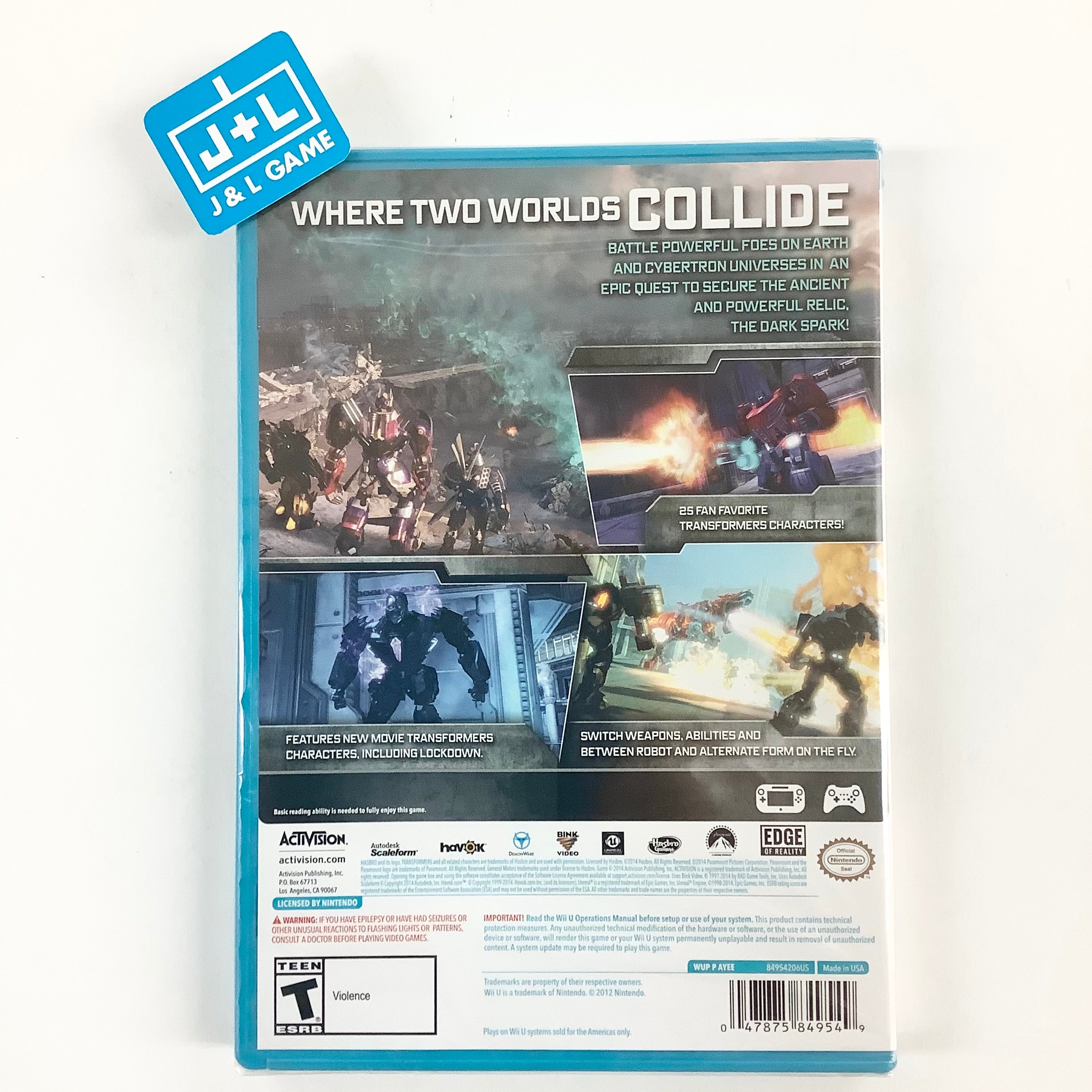 Transformers: Rise of the Dark Spark - Nintendo Wii U Video Games Activision   