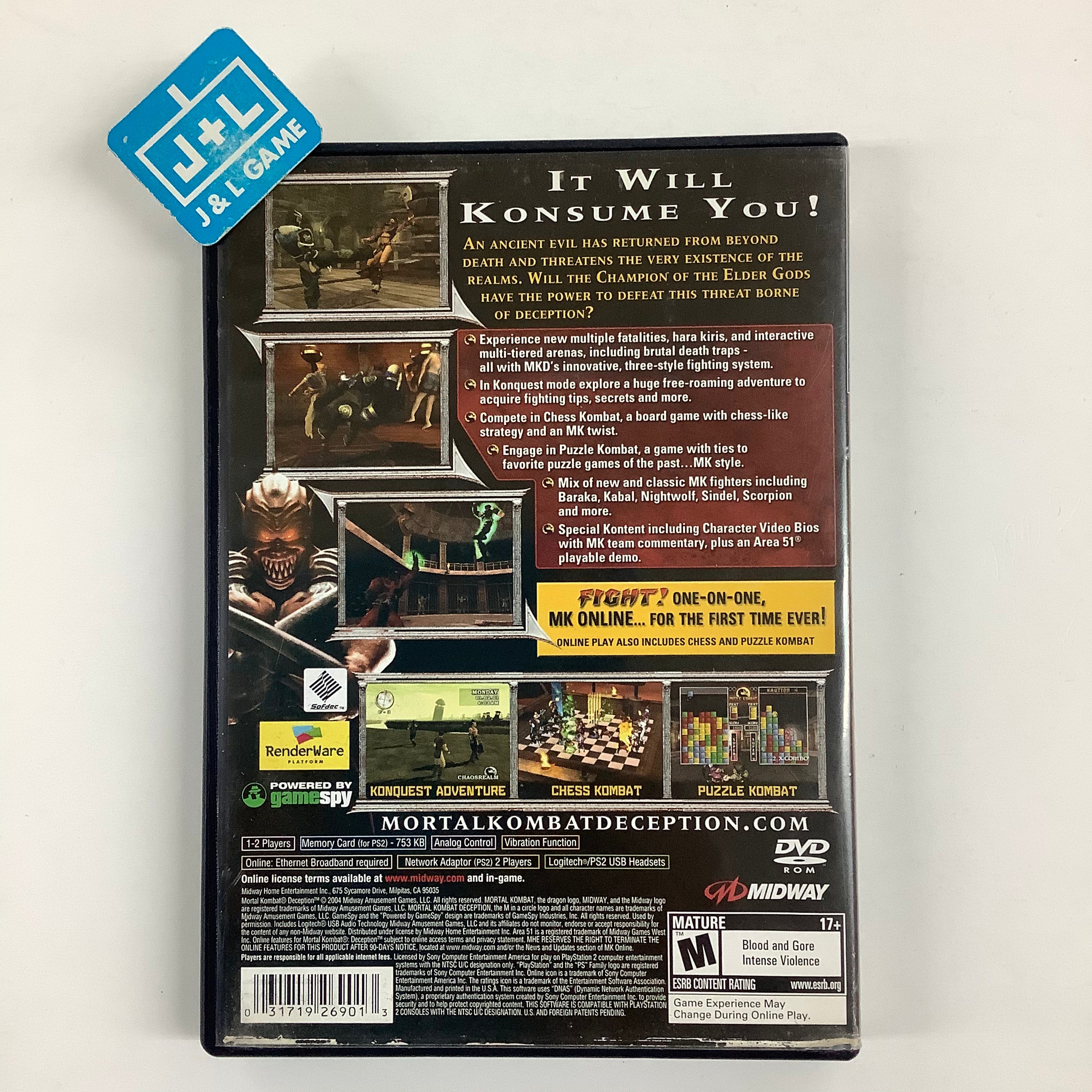 Mortal Kombat: Deception - (PS2) PlayStation 2 [Pre-Owned] Video Games Midway   