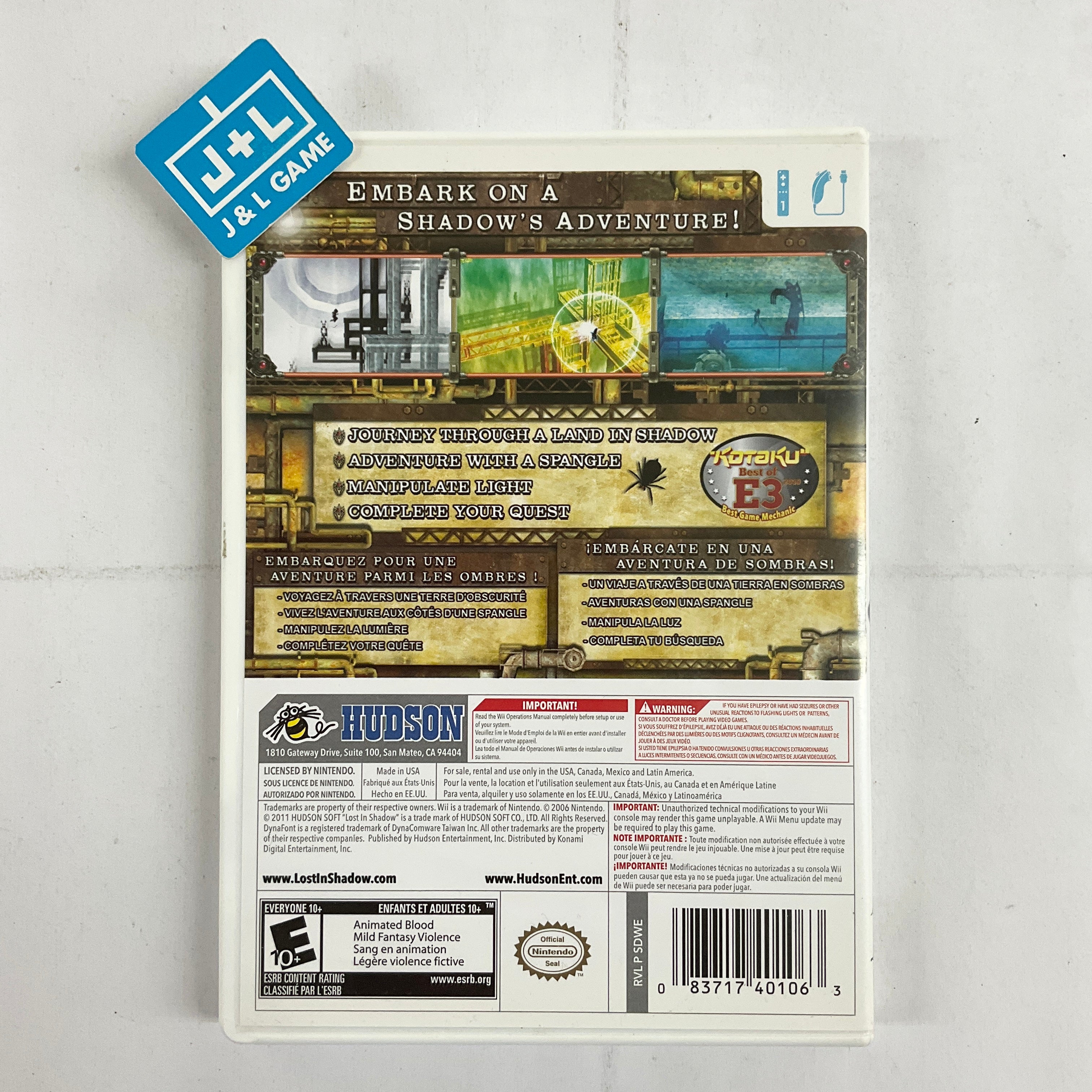 Lost in Shadow - Nintendo Wii [Pre-Owned] Video Games Hudson Soft   