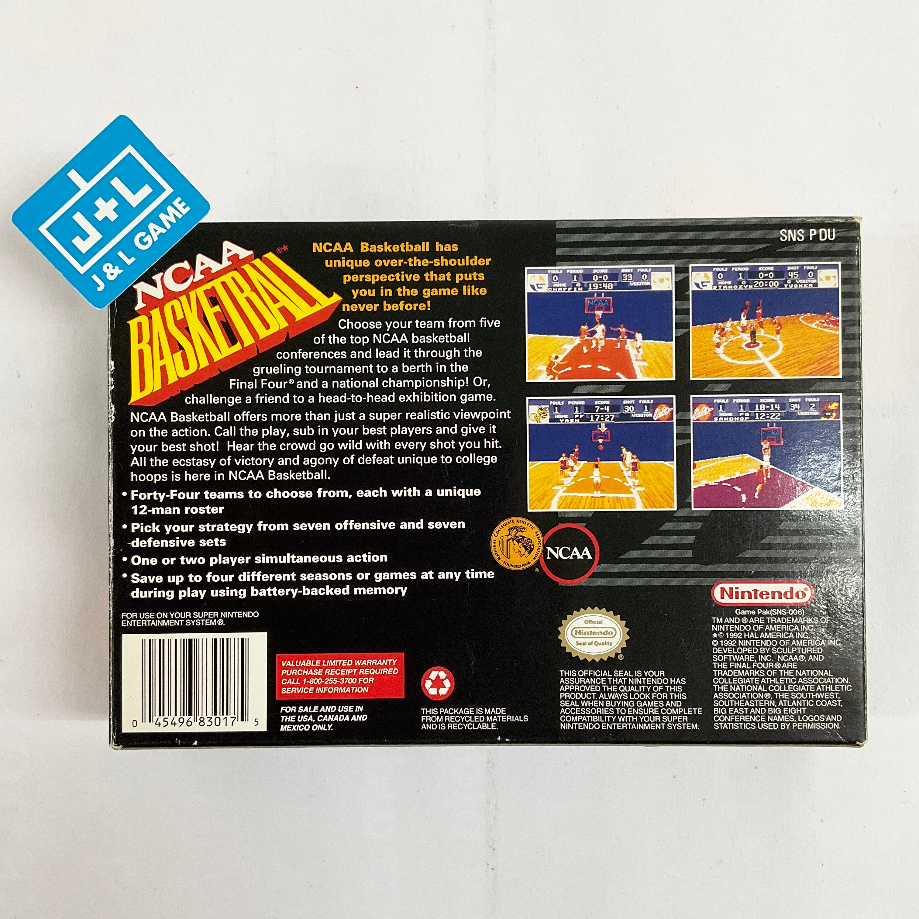 NCAA Basketball - (SNES) Super Nintendo [Pre-Owned] Video Games Acclaim   