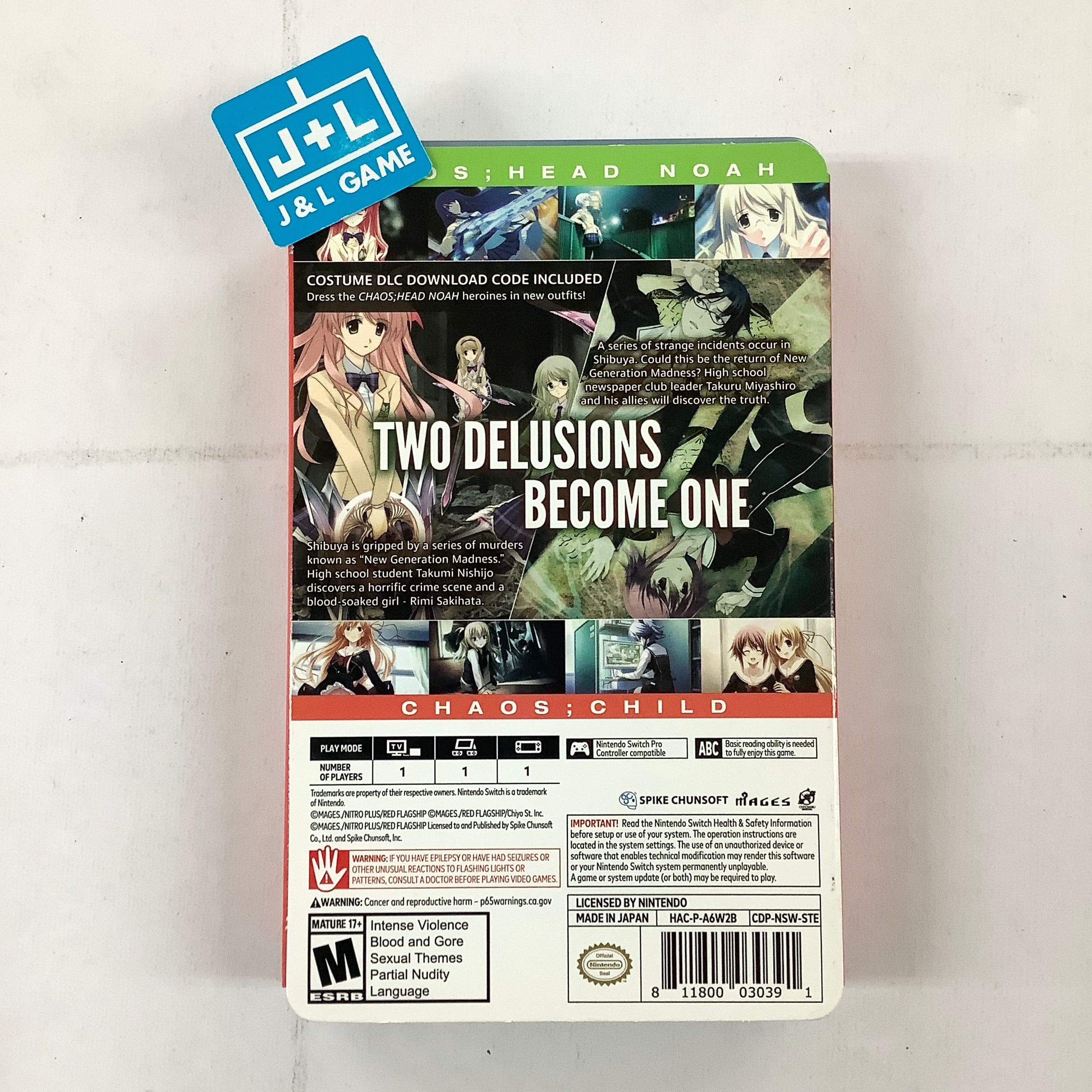 Chaos;Head Noah / Chaos;Child Double Pack (SteelBook Launch Edition) - (NSW) Nintendo Switch [UNBOXING] Video Games Spike Chunsoft   