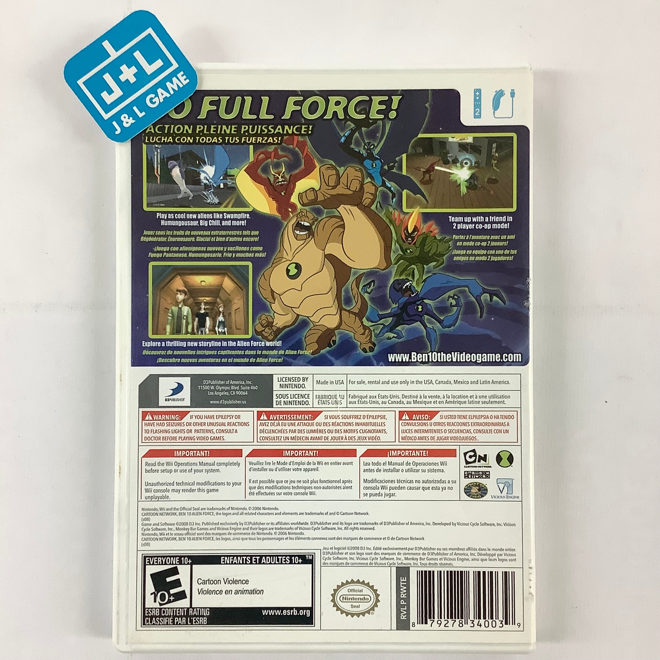 Ben 10: Alien Force - Nintendo Wii [Pre-Owned] Video Games D3Publisher   