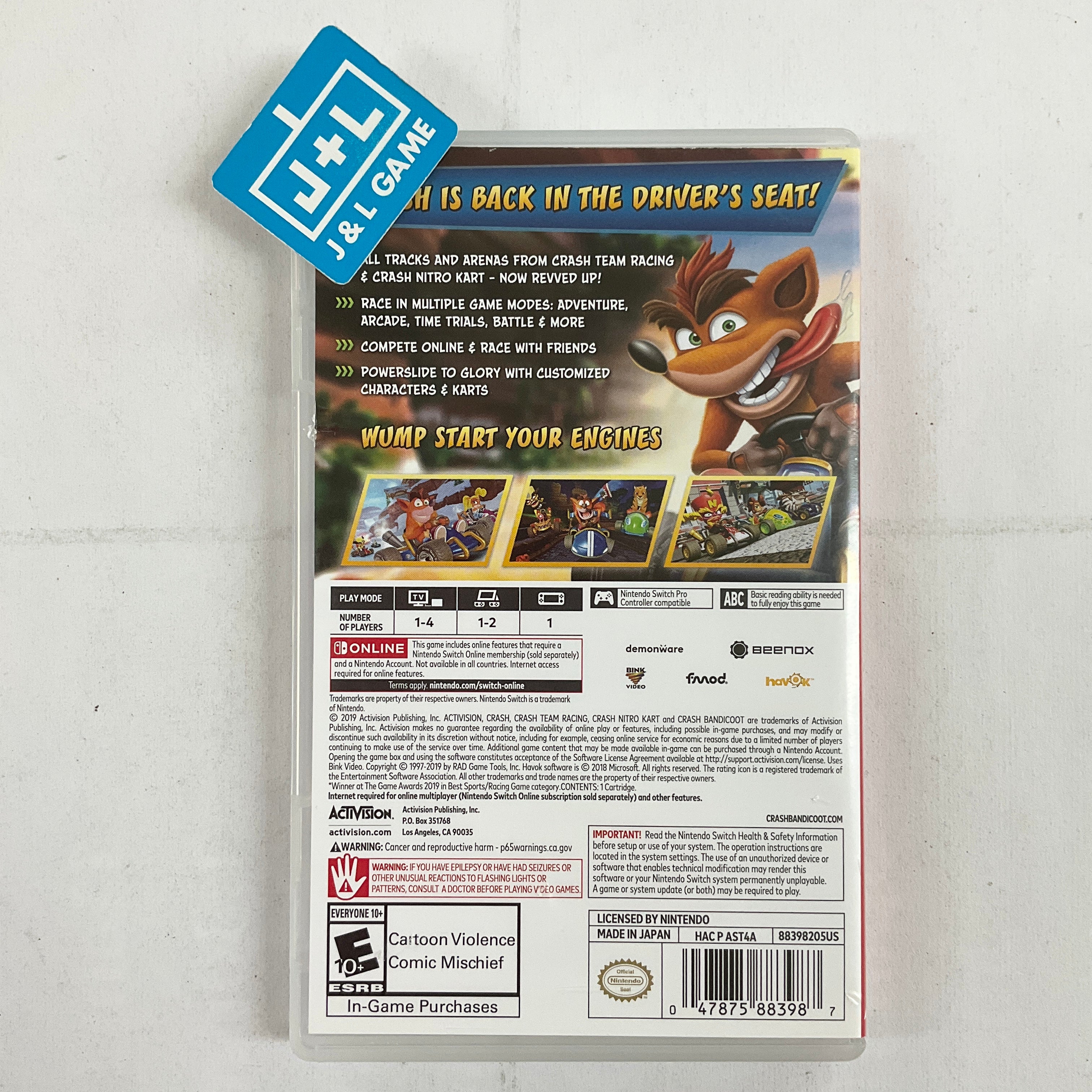 Crash Team Racing: Nitro Fueled - (NSW) Nintendo Switch [Pre-Owned] Video Games Activision   