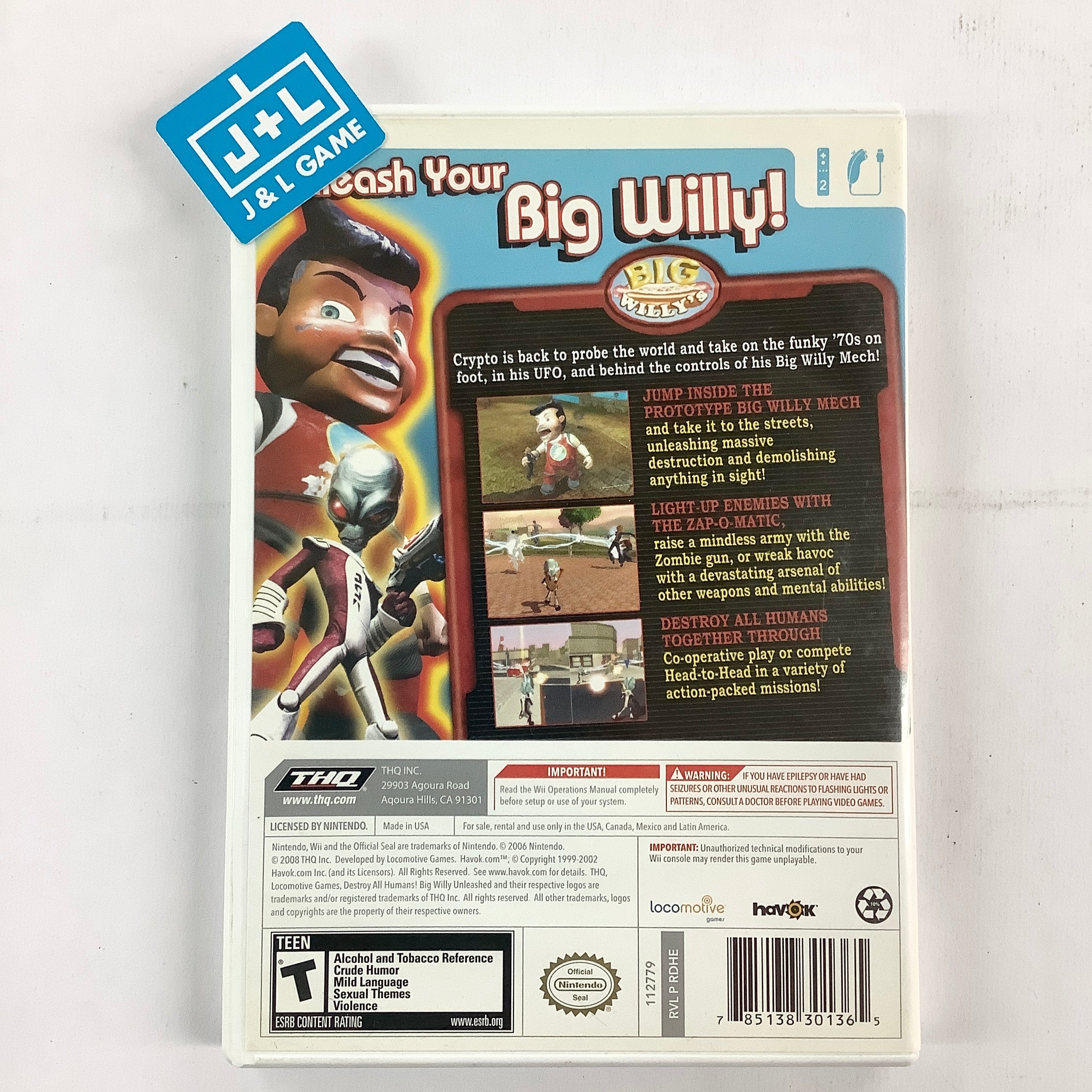 Destroy All Humans! Big Willy Unleashed - Nintendo Wii [Pre-Owned] Video Games THQ   